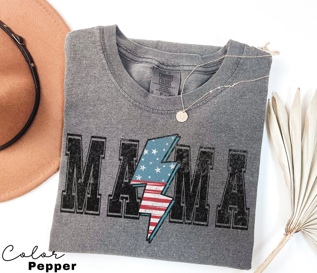 Mom USA Shirt, Summer BBQ t-shirt, America Tee, Comfort Colors® Women's 4th of July, Fourth of July Shirt, Patriotic Shirt, America