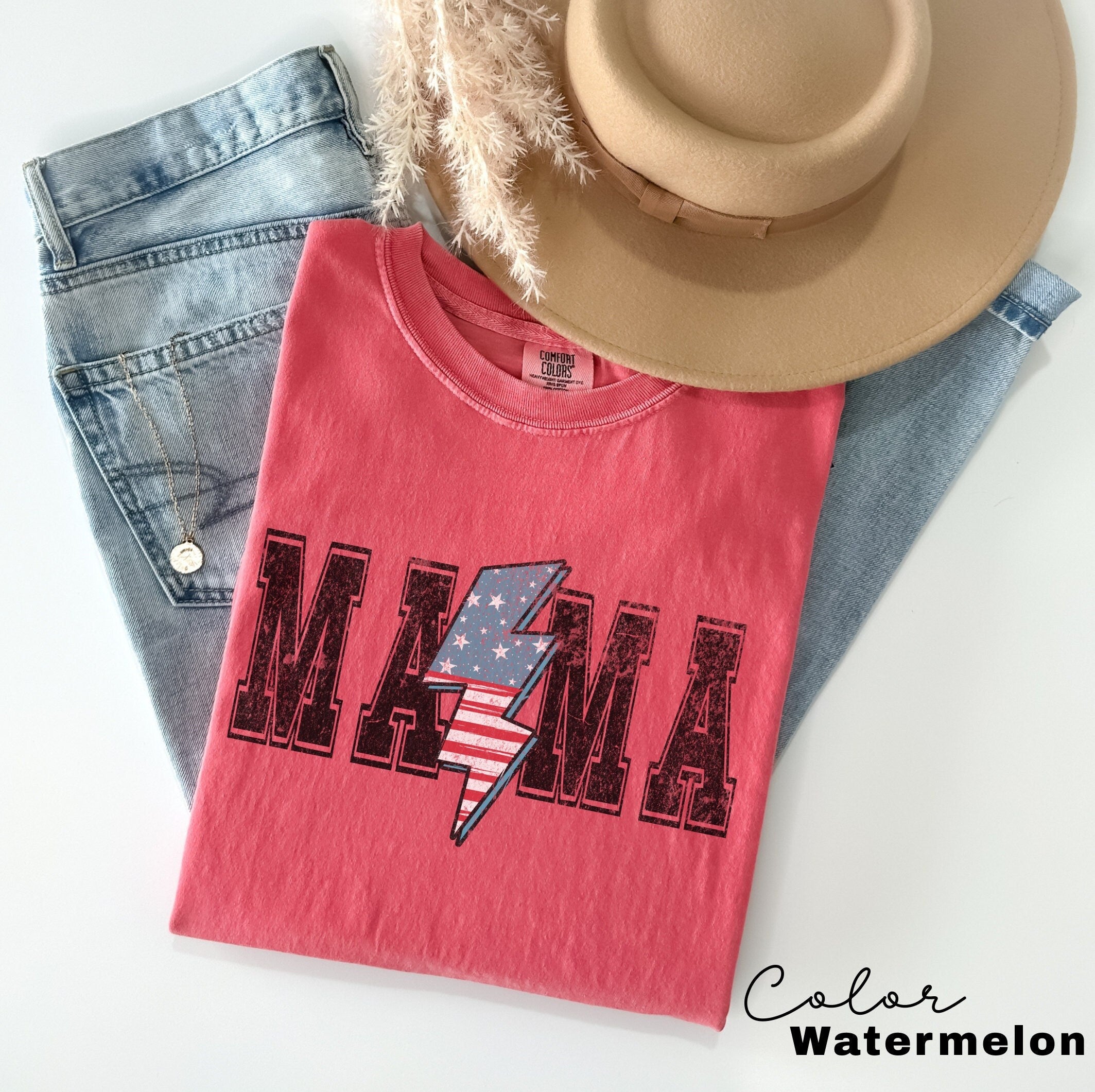 Mom USA Shirt, Summer BBQ t-shirt, America Tee, Comfort Colors® Women's 4th of July, Fourth of July Shirt, Patriotic Shirt, America
