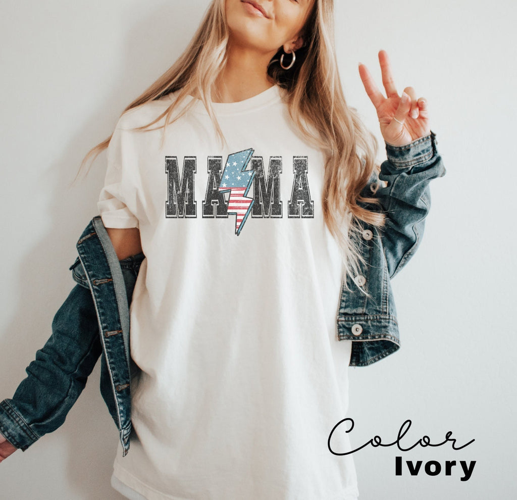 Mom USA Shirt, Summer BBQ t-shirt, America Tee, Comfort Colors® Women's 4th of July, Fourth of July Shirt, Patriotic Shirt, America