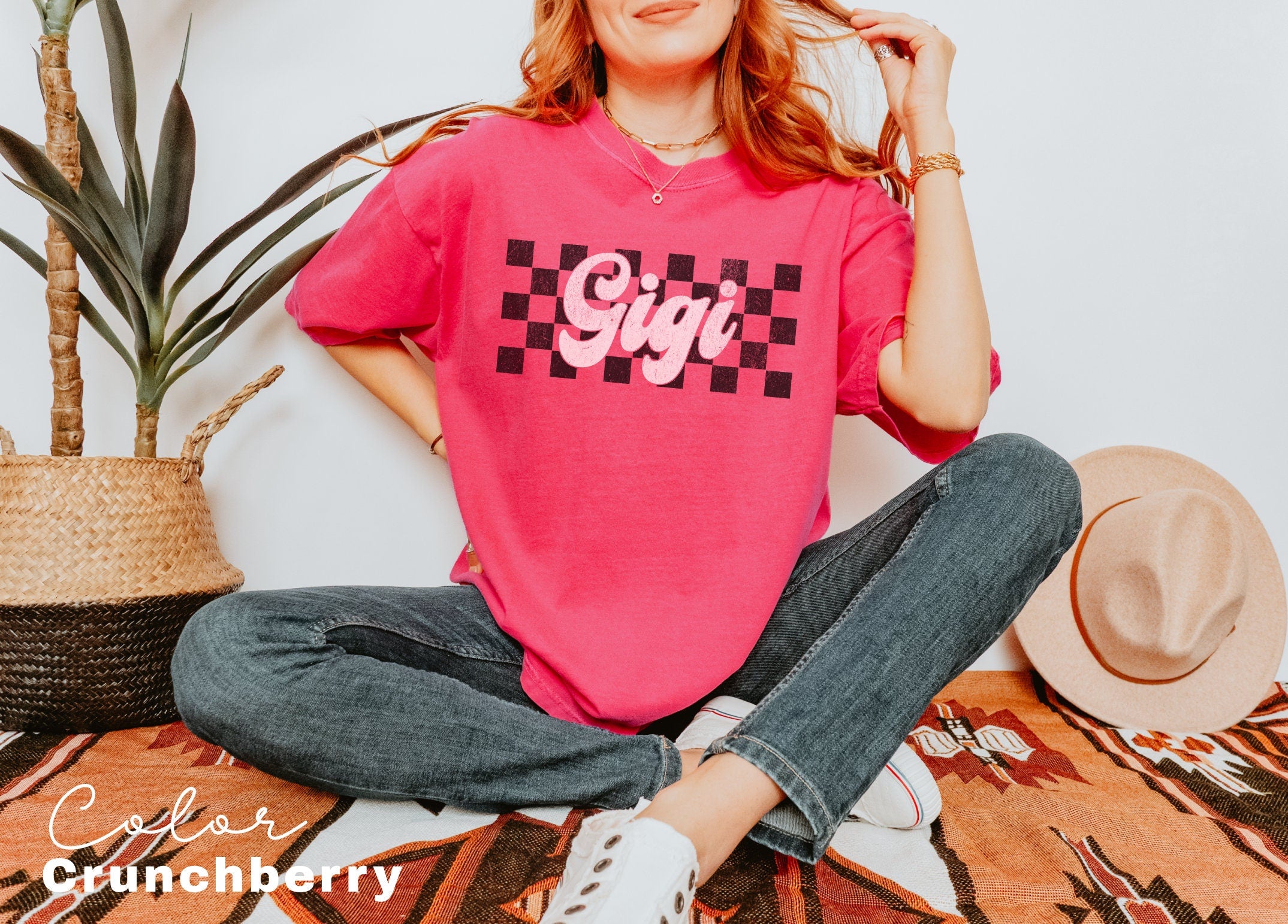Gigi Shirt Retro, Mothers Day Gift For Grandma, New Nana Announcement, Granny Shirt, Gigi Gift, Mimi Shirt, Nonny Shirt, Checkerboard Retro