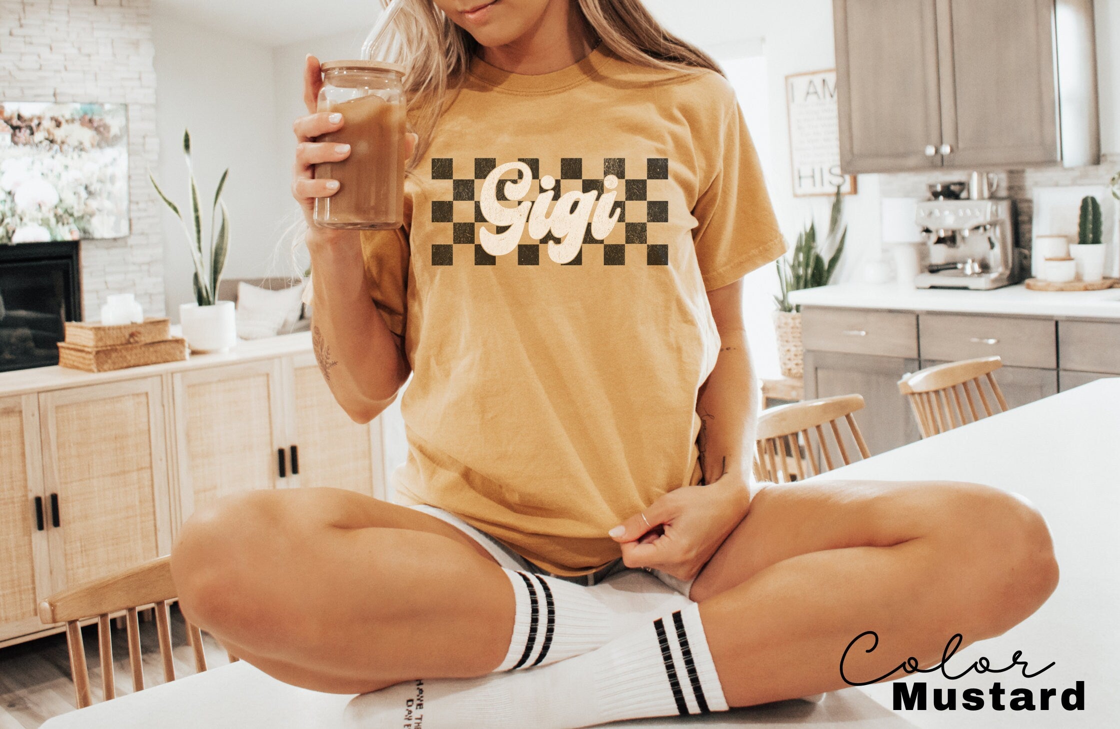 Gigi Shirt Retro, Mothers Day Gift For Grandma, New Nana Announcement, Granny Shirt, Gigi Gift, Mimi Shirt, Nonny Shirt, Checkerboard Retro
