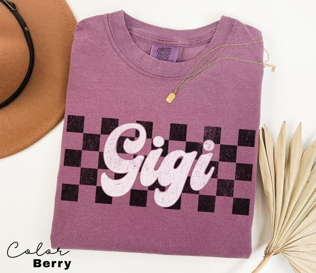 Gigi Shirt Retro, Mothers Day Gift For Grandma, New Nana Announcement, Granny Shirt, Gigi Gift, Mimi Shirt, Nonny Shirt, Checkerboard Retro