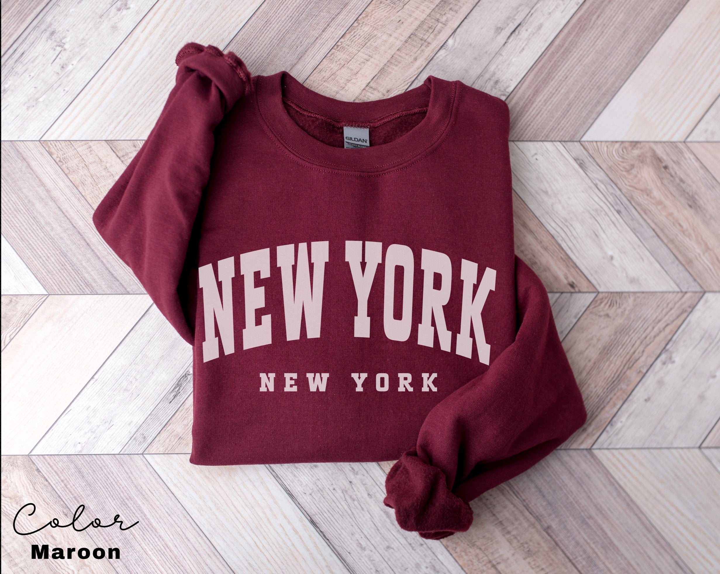 Preppy New York Sweatshirt, New York Pullover, Vintage Varsity Aesthetic, Trendy Travel Destination Gift, Unisex Crewneck Sweatshirt, NYC,