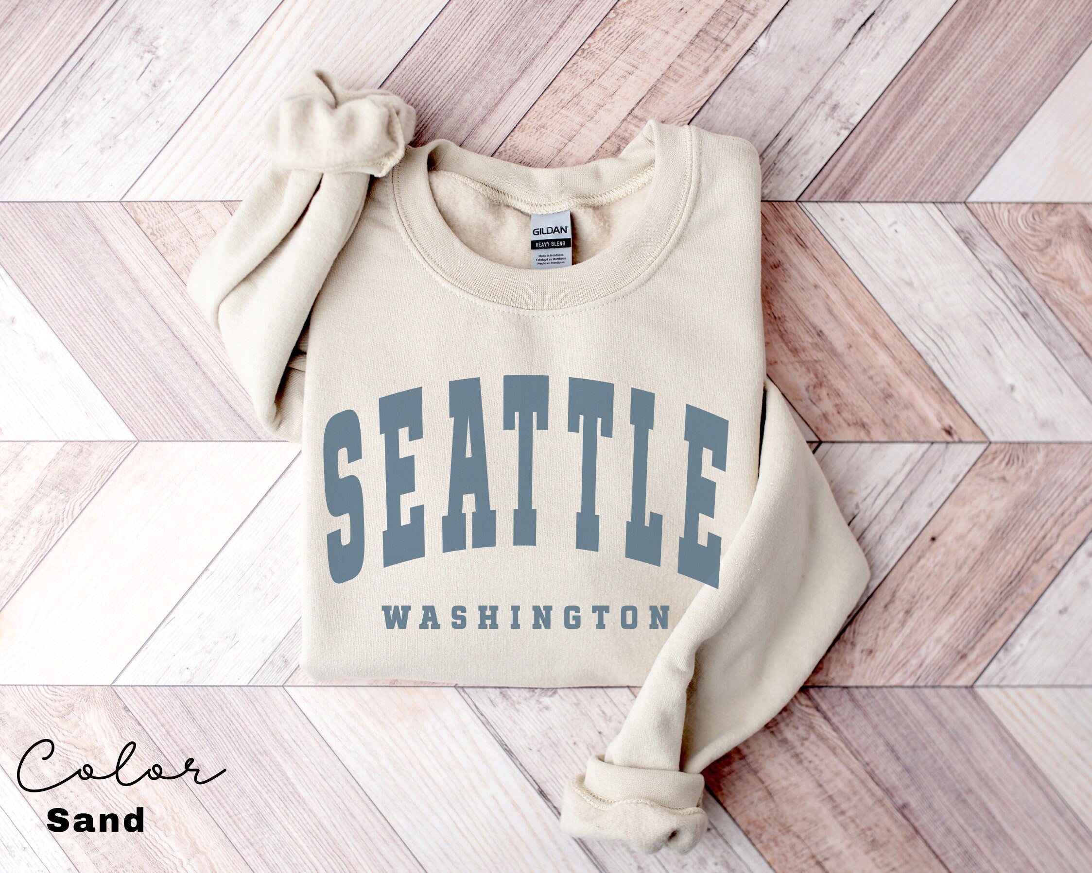 Seattle City Sweatshirt, Minimalist Seattle Fan Crewneck Sweatshirt, Vintage Seattle Sweatshirt, Preppy Sweatshirt, College Student gift,