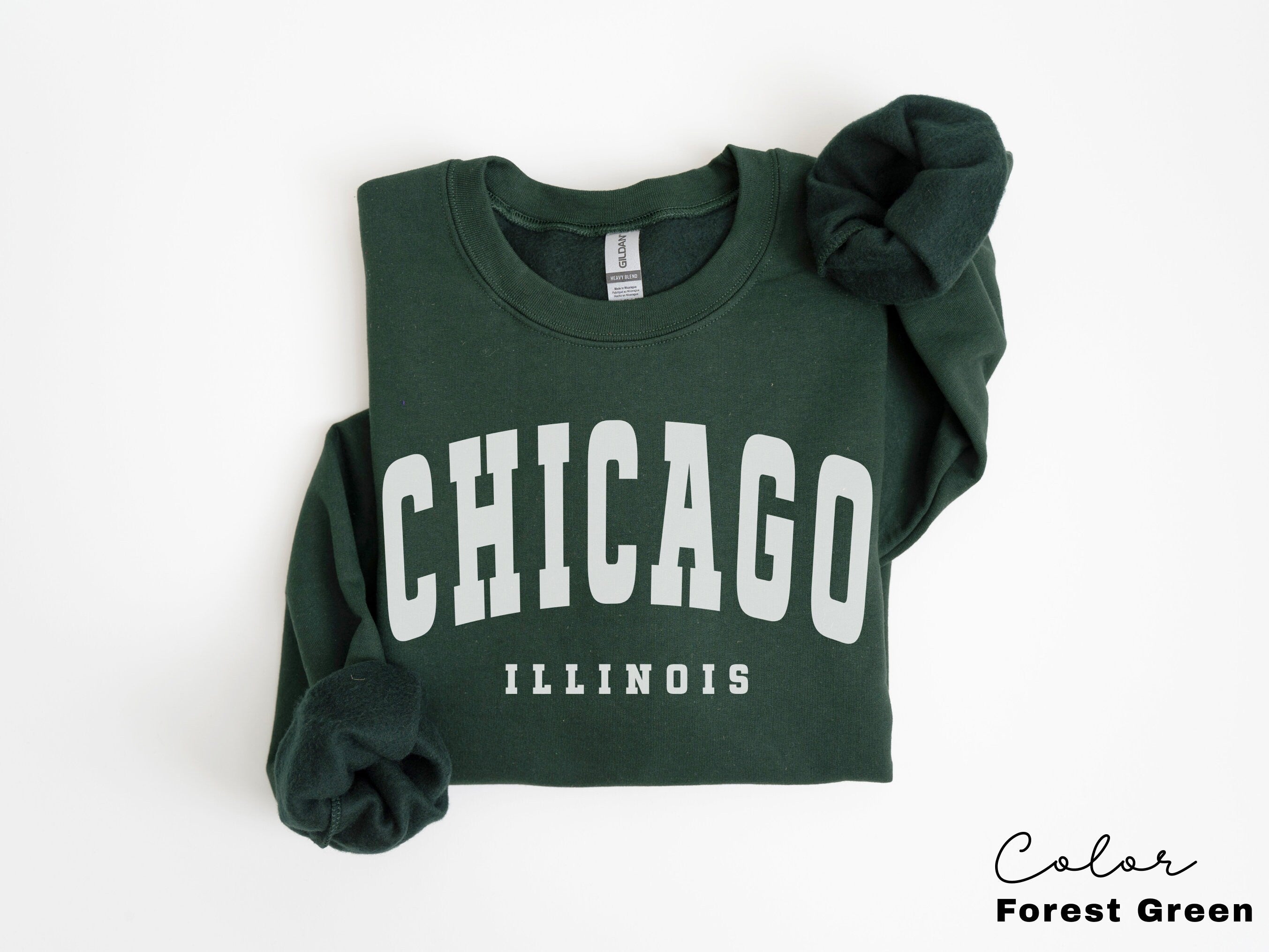 Chicago City Sweatshirt, Trendy Preppy Sweatshirt, Aesthetic College Crewneck, Oversized Minimalist Sweater, Chicago Bachelorette Shirt