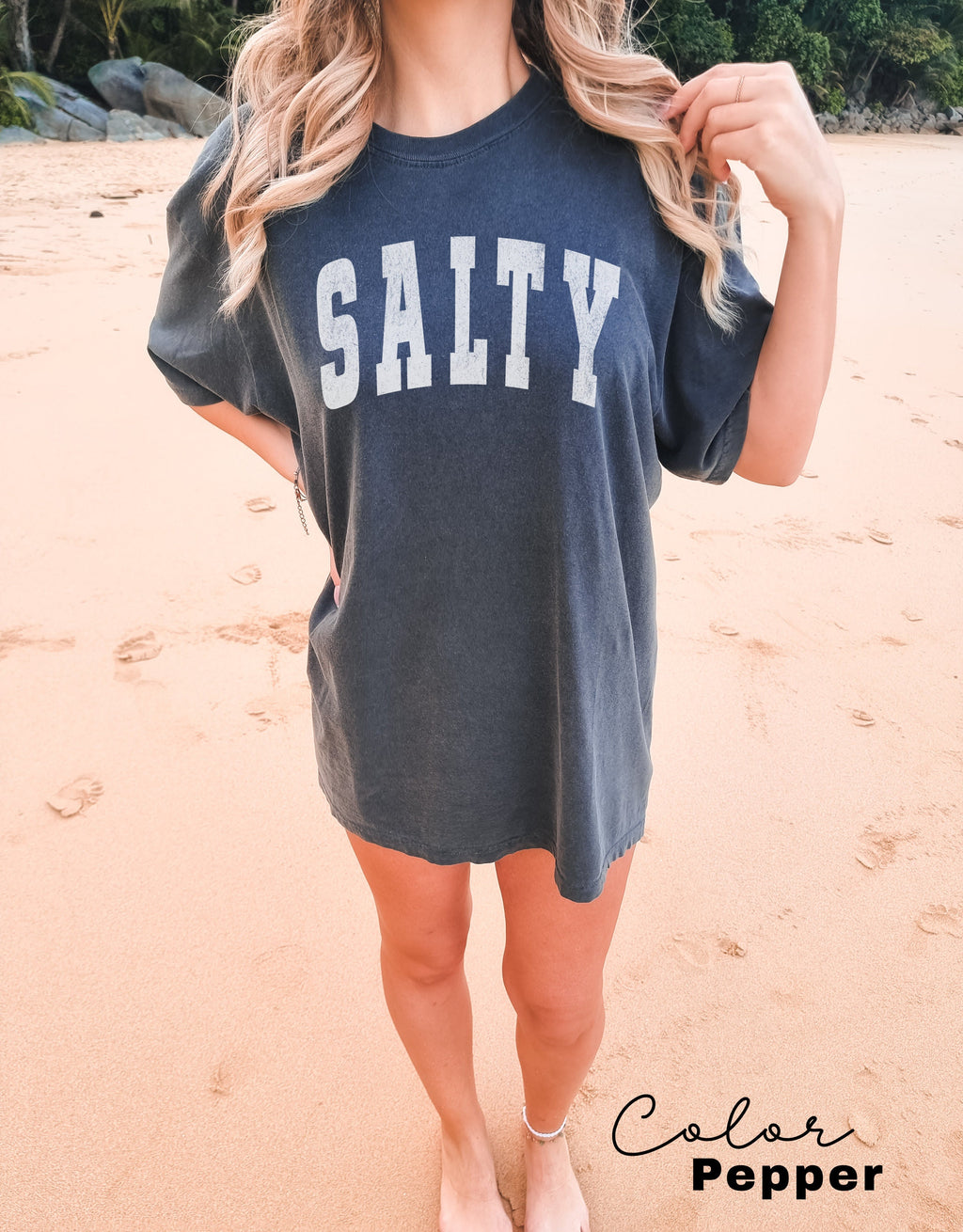 Vacation Shirt, Salty Shirt, Comfort Colors Tee, Summer Shirt, Summer Tee, Oversized Beach Trendy Beach Shirt, Beach Shirt, Beach T-Shirt,