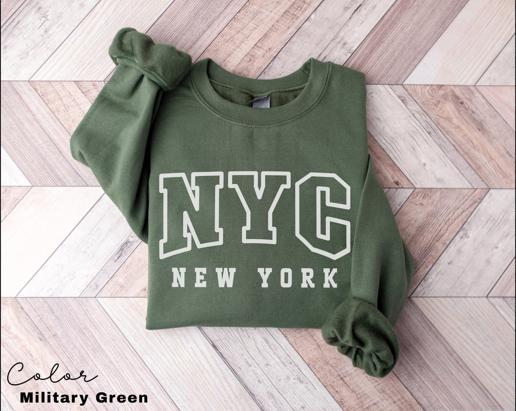 NYC Sweatshirt, New York City Sweatshirt, Trendy Varsity Sweatshirt, Aesthetic College Crewneck, Oversized Sweater, NYC Crewneck, NY Shirt