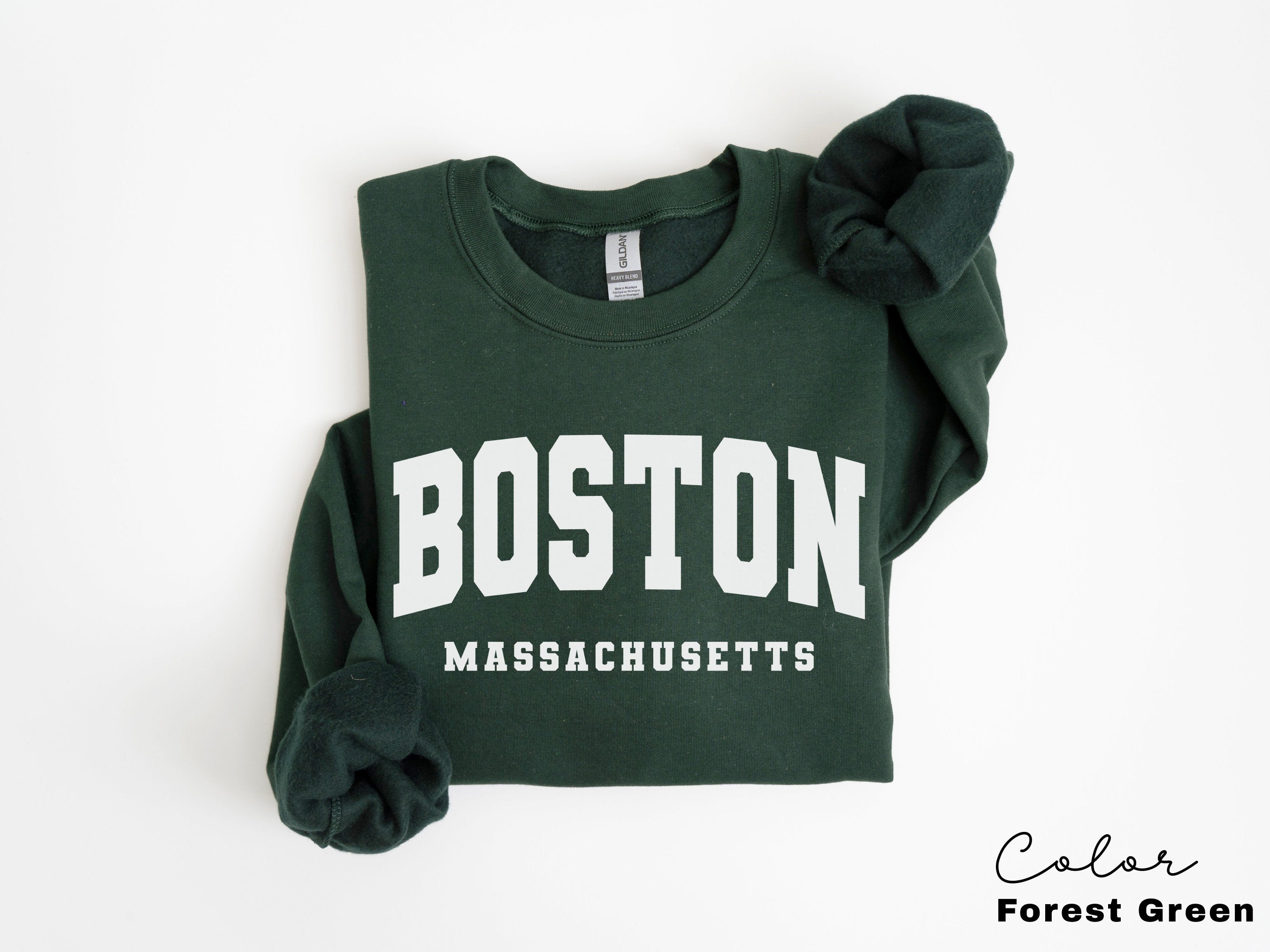 Preppy Boston Sweatshirt, Boston Pullover, Vintage Varsity Aesthetic, Trendy Travel Destination Gift, Boston Massachusetts Sweatshirt,