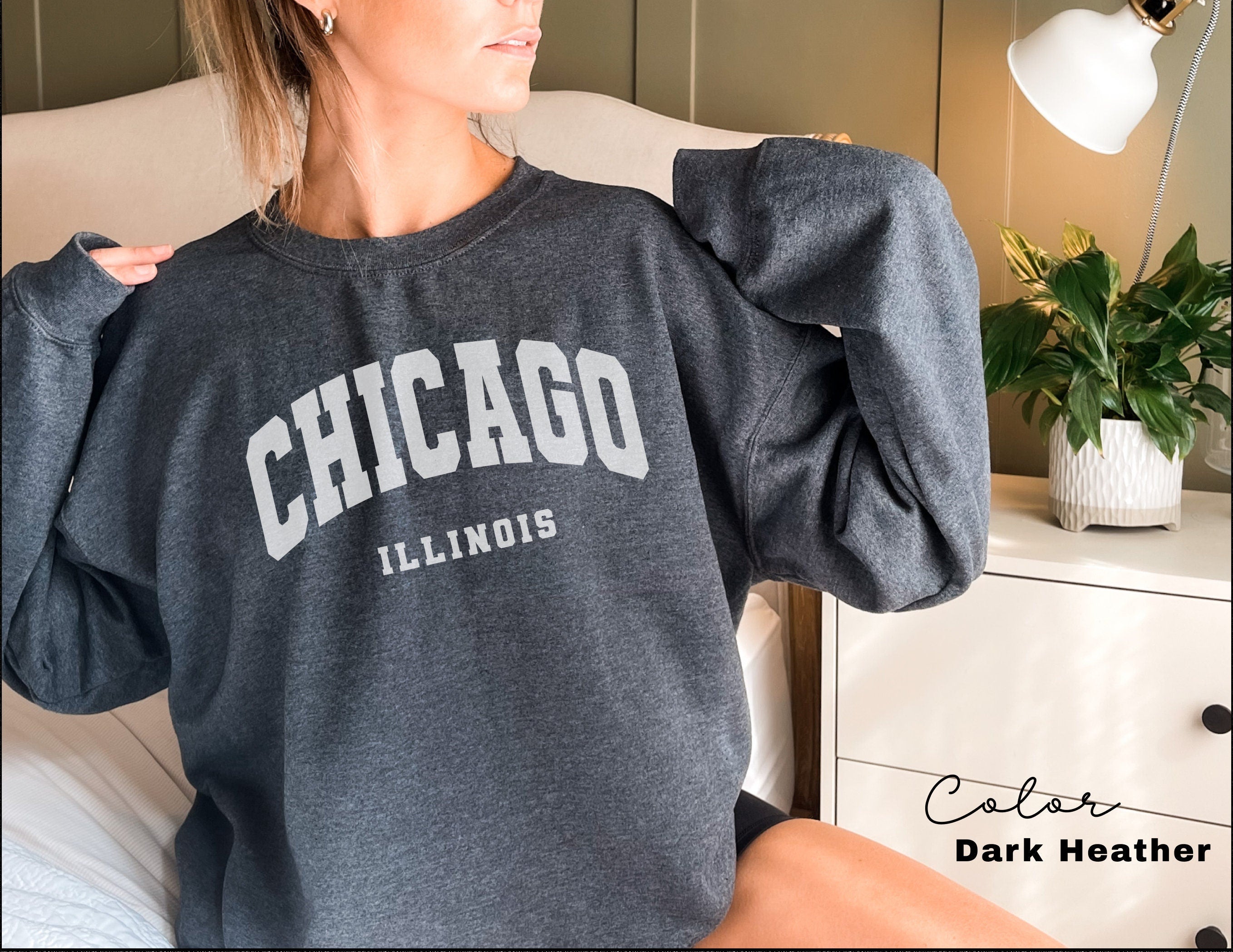 Chicago Sweatshirt, Chicago City Sweatshirt, Home State Outfit, Vacation, Chicago Lover Gift, Chicago, Illinois Sweatshirt