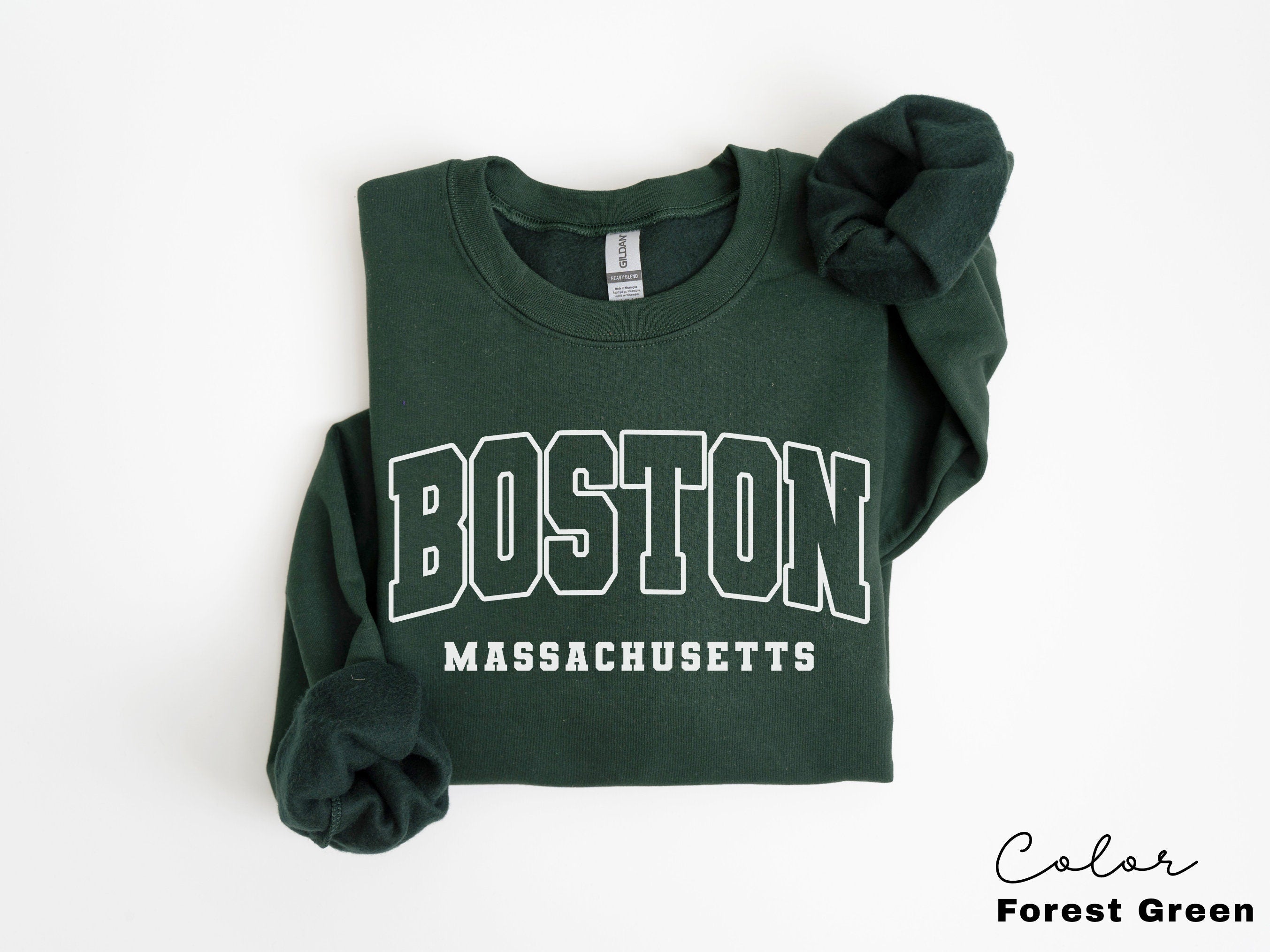 Preppy Boston Sweatshirt, Boston Pullover, Vintage Varsity Aesthetic, Trendy Travel Destination Gift, Boston Massachusetts Sweatshirt,