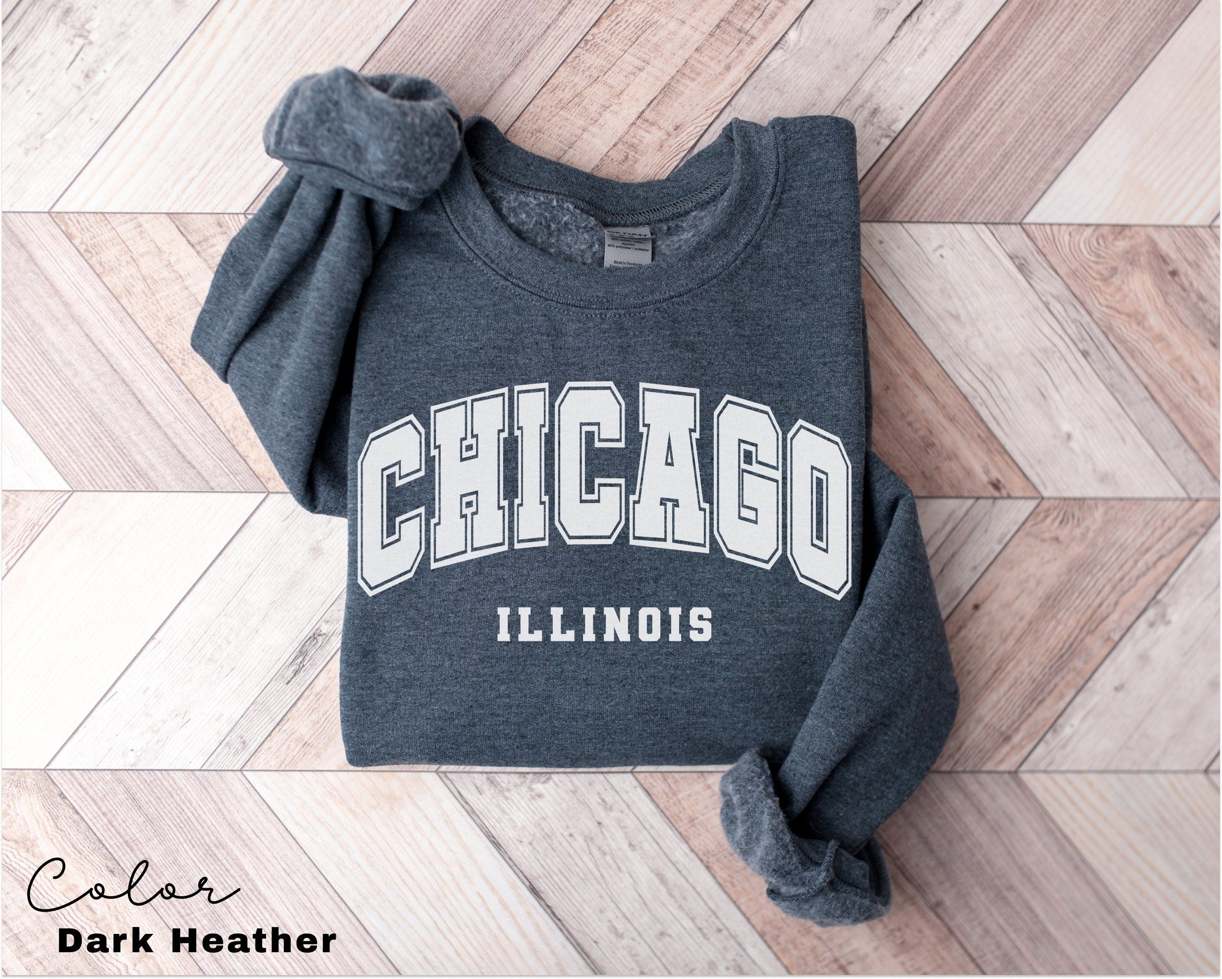 Chicago Sweatshirt, Chicago City Sweatshirt, Home State Outfit, Vacation, Chicago Lover Gift, Chicago, Illinois Sweatshirt