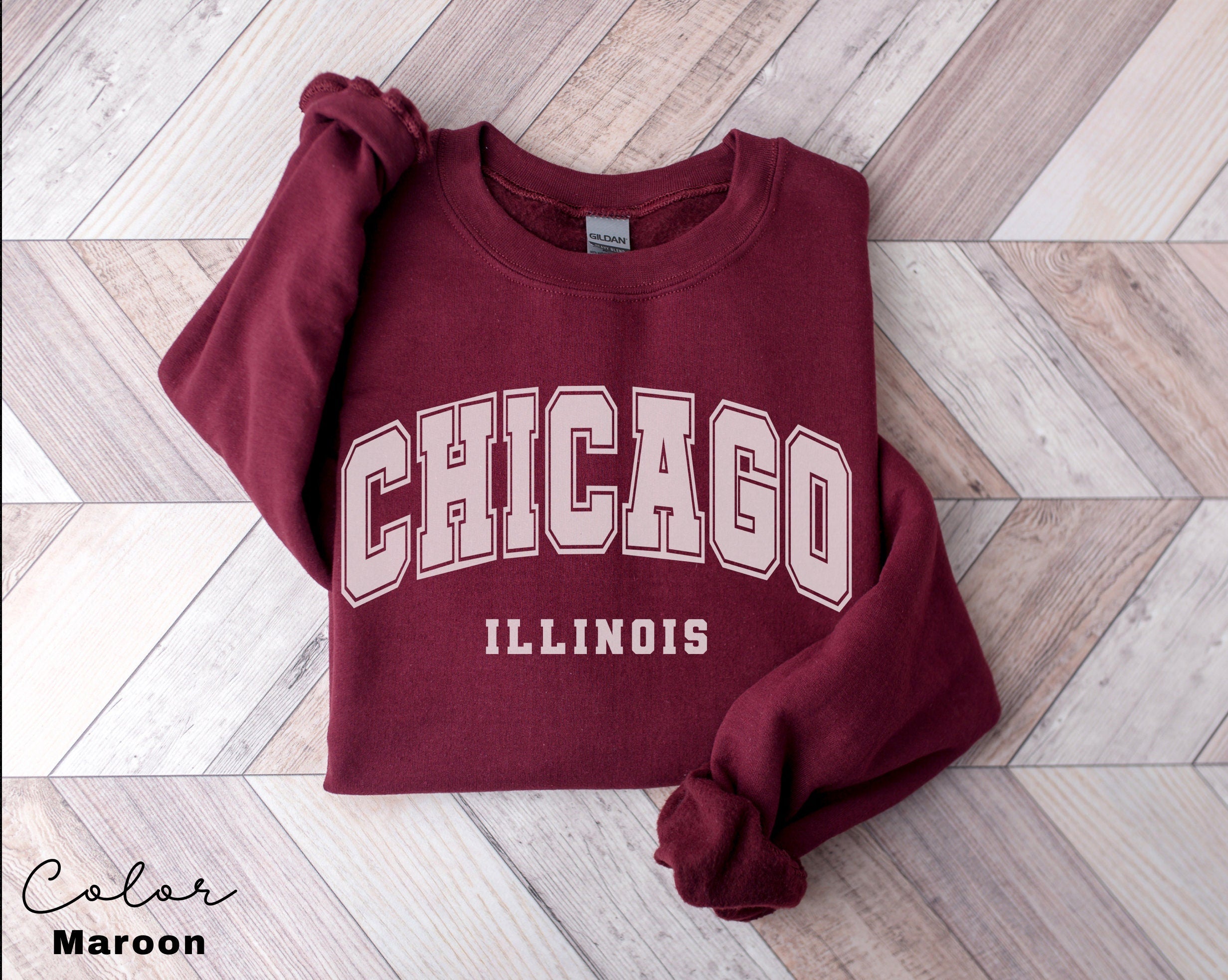 Chicago Sweatshirt, Chicago City Sweatshirt, Home State Outfit, Vacation, Chicago Lover Gift, Chicago, Illinois Sweatshirt