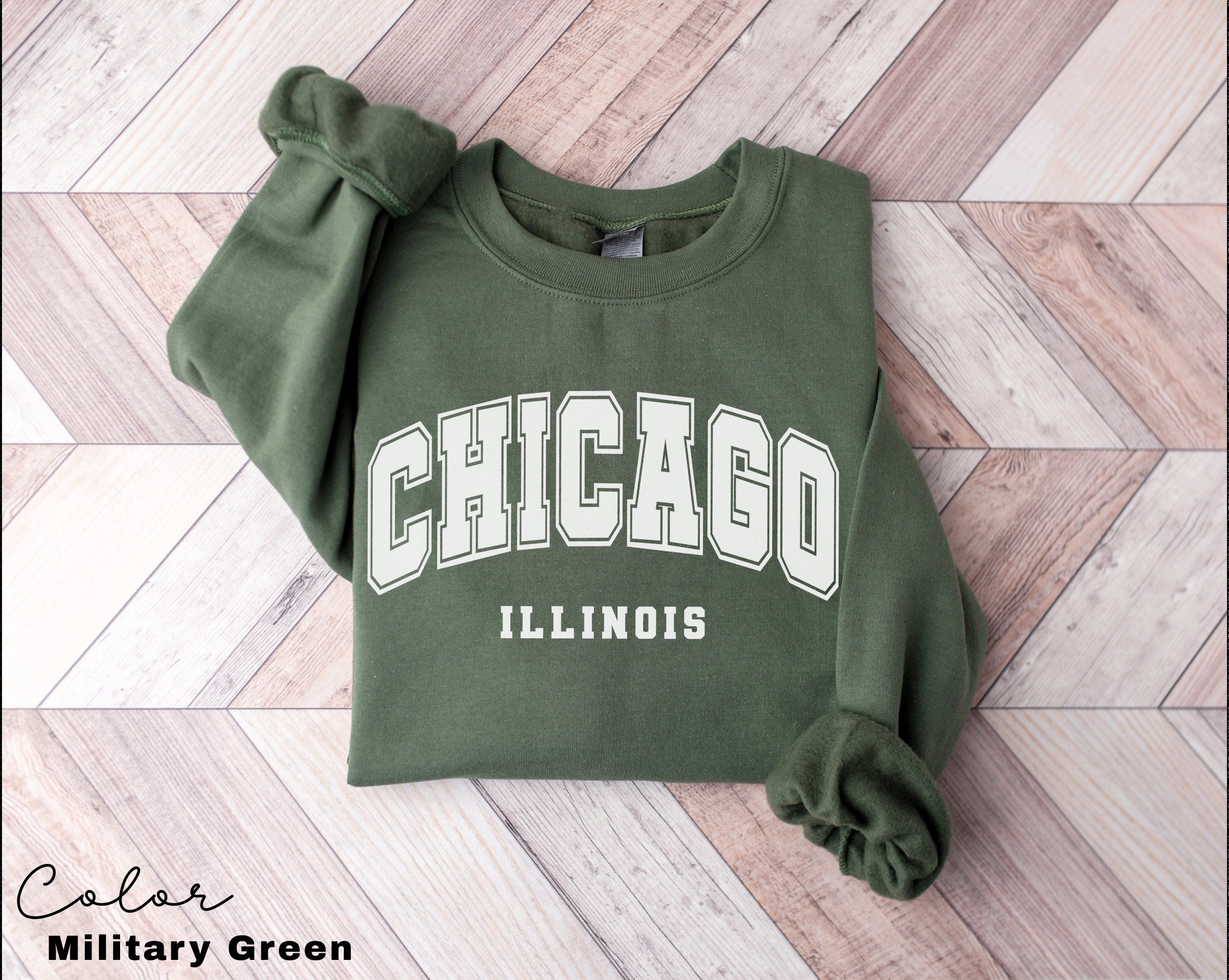 Chicago Sweatshirt, Chicago City Sweatshirt, Home State Outfit, Vacation, Chicago Lover Gift, Chicago, Illinois Sweatshirt