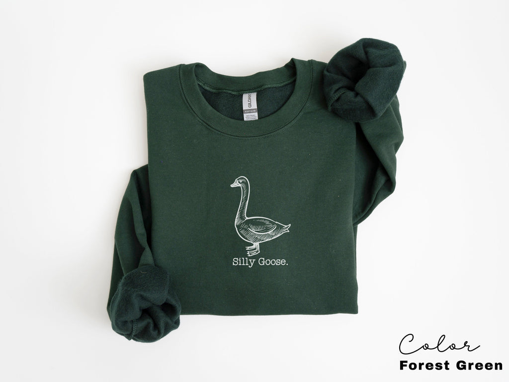 Silly Goose on the Loose Sweatshirt, Funny Goose Outfit, Goose Lover Tee, Goose Couple Clothing, Sarcastic Goose Gifts, Animal Sweatshirt,