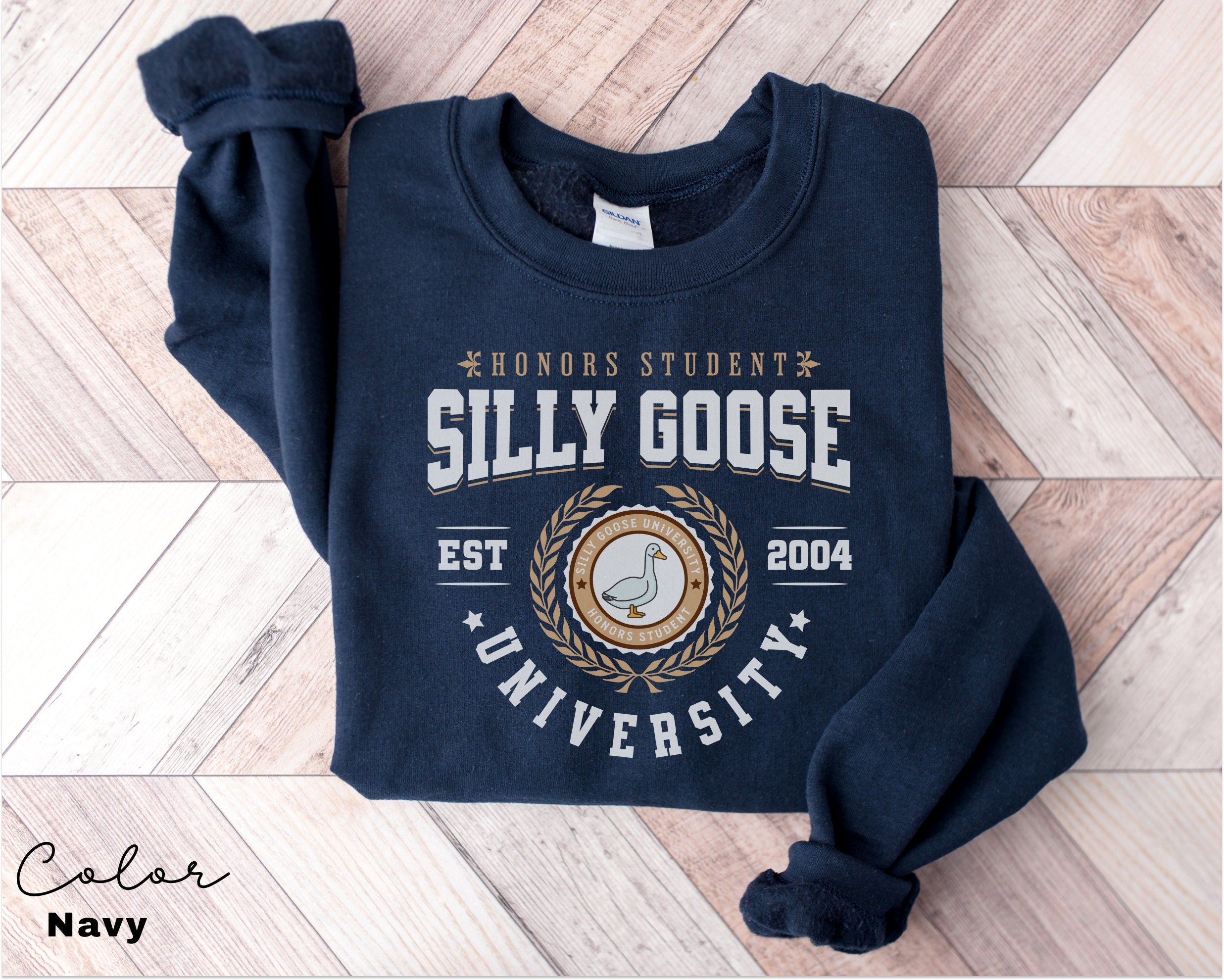 Silly Goose University Crewneck Sweatshirt Unisex Silly Goose University Shirt Funny Sweatshirt Funny College Student Graduate School Gift