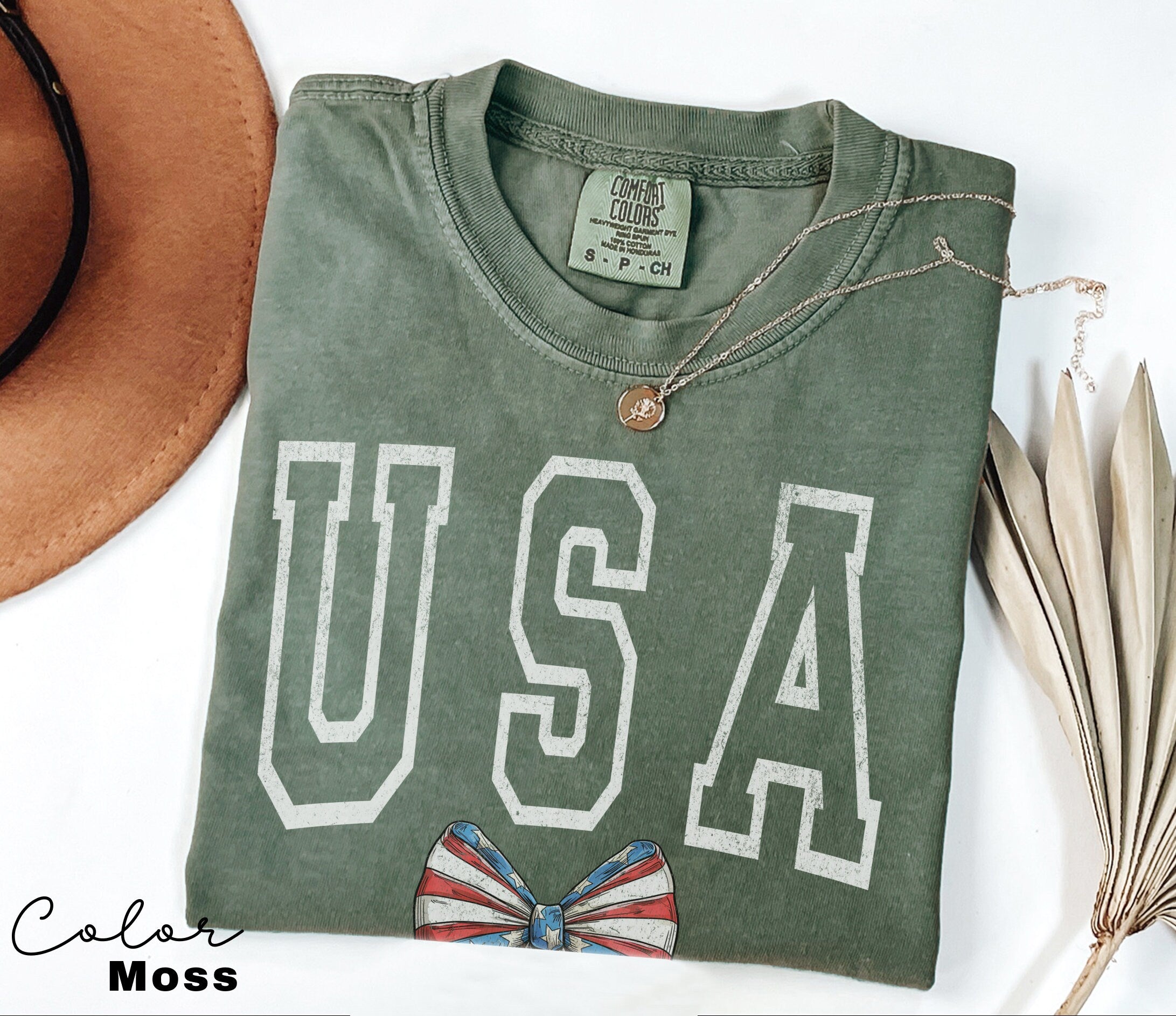 USA Flag Shirt 4th of July Shirt Big USA Tshirt Bow Comfort Colors Usa Flag Tee Usa Comfort Colors Tee Usa Shirt Gift