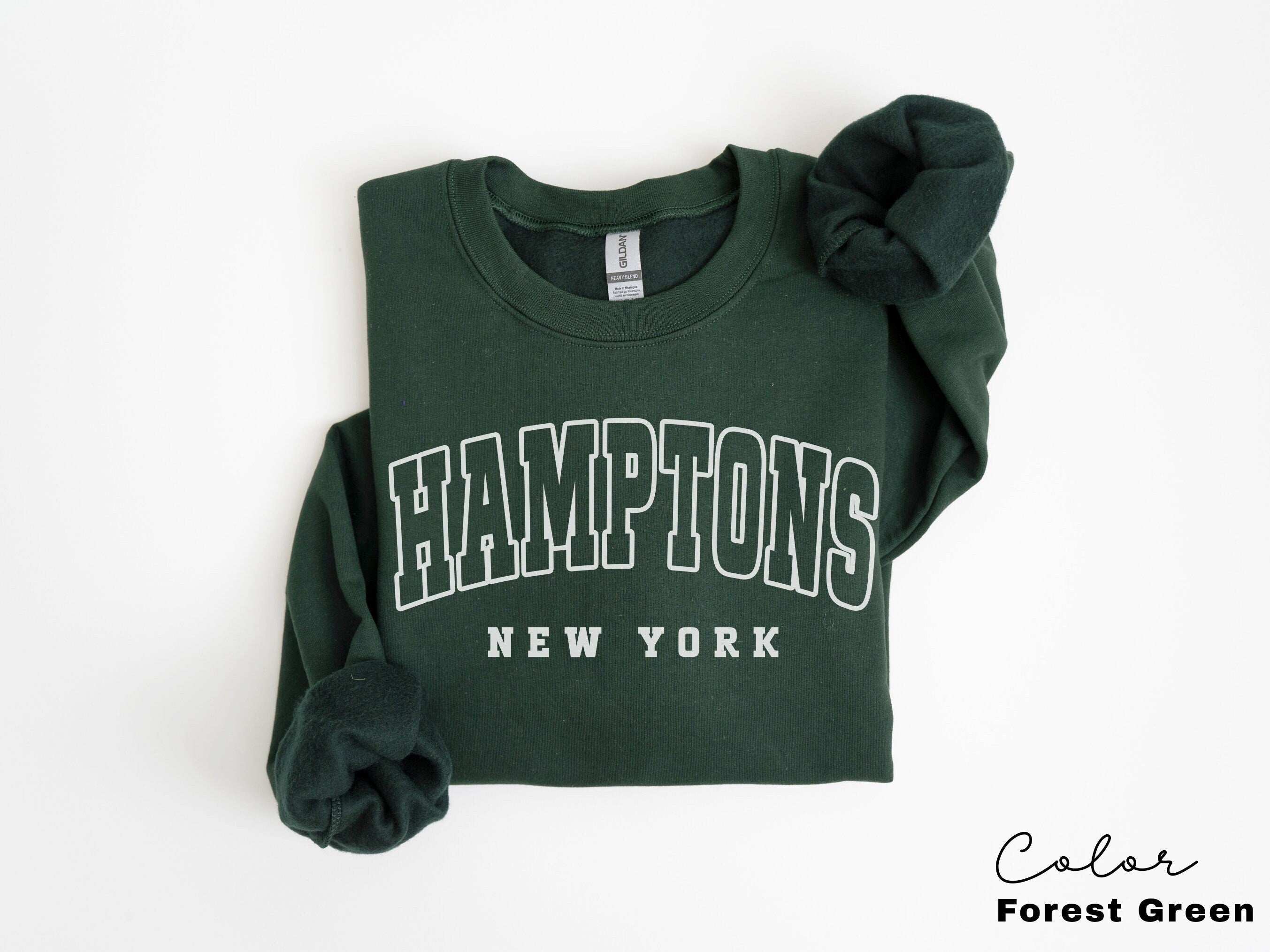 Hamptons City Sweatshirt, New York Pullover, Vintage Varsity Aesthetic, Trendy Travel Destination Gift, Unisex Crewneck Sweatshirt