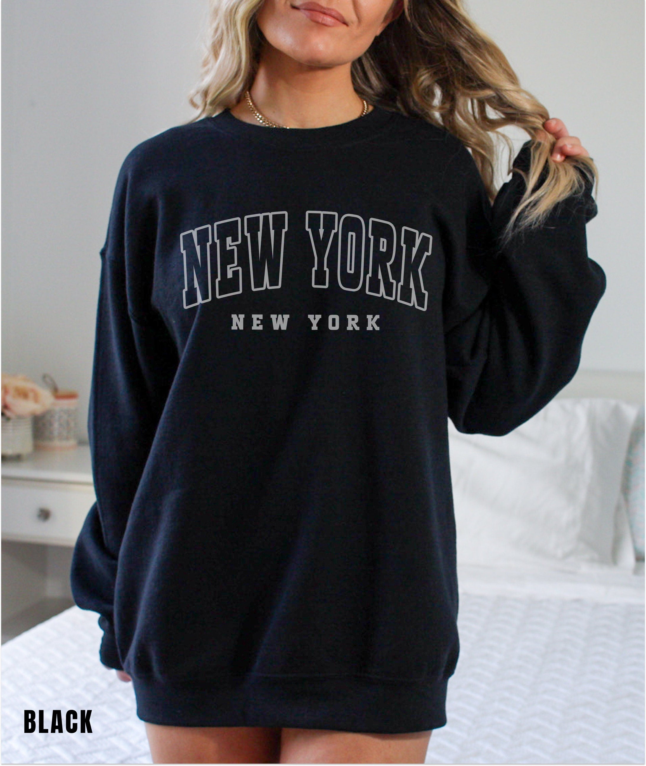 Preppy New York Sweatshirt, New York Pullover, Vintage Varsity Aesthetic, Trendy Travel Destination Gift, Unisex Crewneck Sweatshirt, NYC,