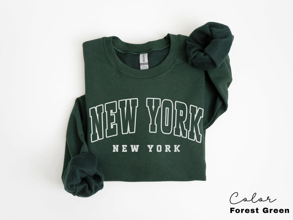 Preppy New York Sweatshirt, New York Pullover, Vintage Varsity Aesthetic, Trendy Travel Destination Gift, Unisex Crewneck Sweatshirt, NYC,