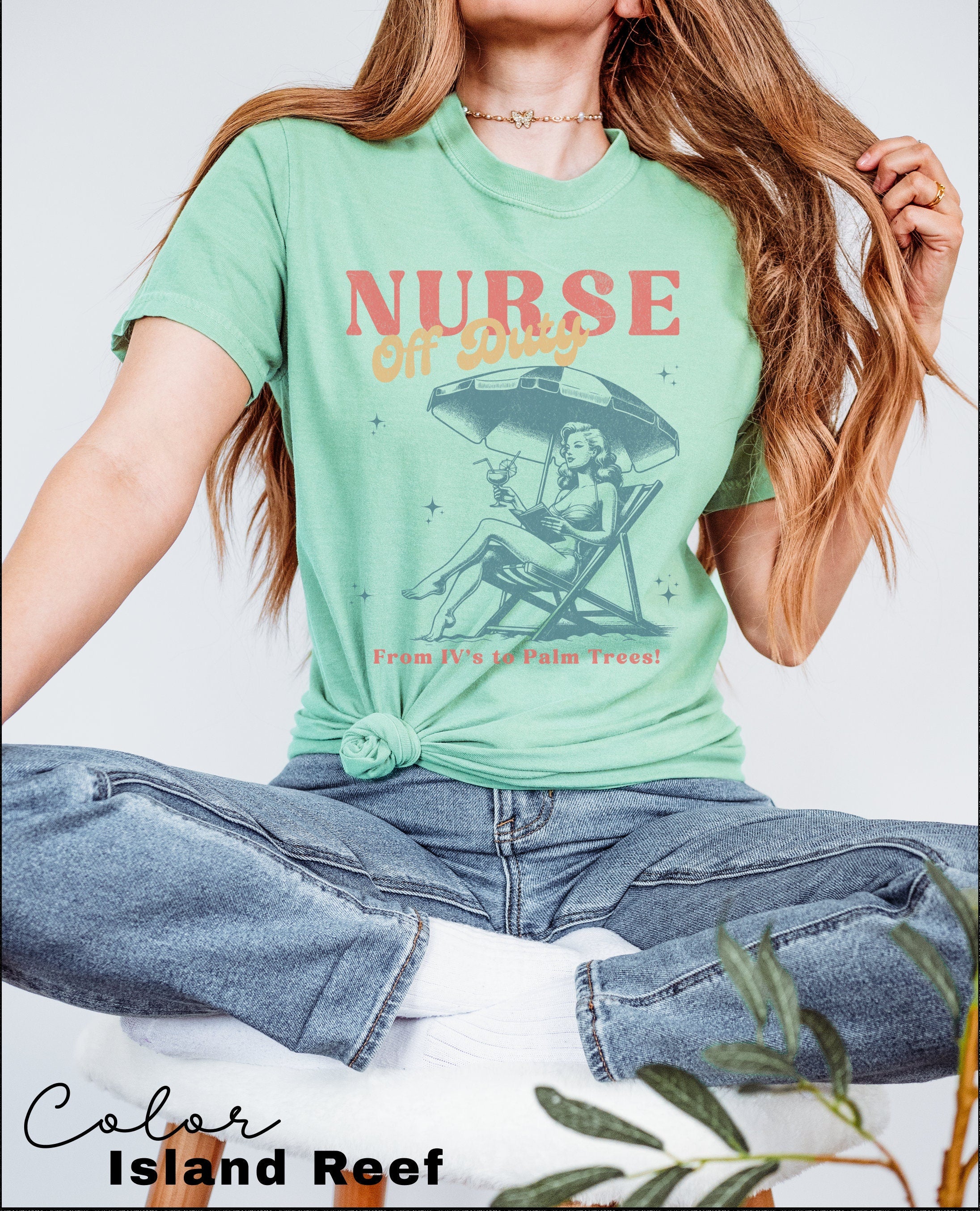 Retro Nurse Shirt, Nurse Off Duty Summer Shirt, Nurse Practitioner, Registered Nurse, Nurse Appreciation, ER Nurse, Vacation Beach Shirt