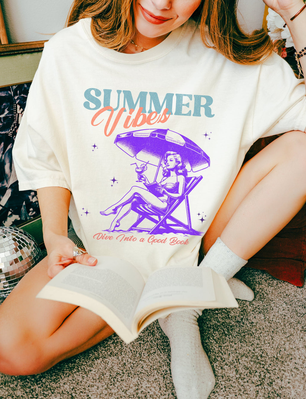 Book Girl Summer Shirt, Beach Book Lover Summer Bookish Funny Reader Oversized Beach Shirt Bookish Vacation Shirt Coconut Girl Romance Book