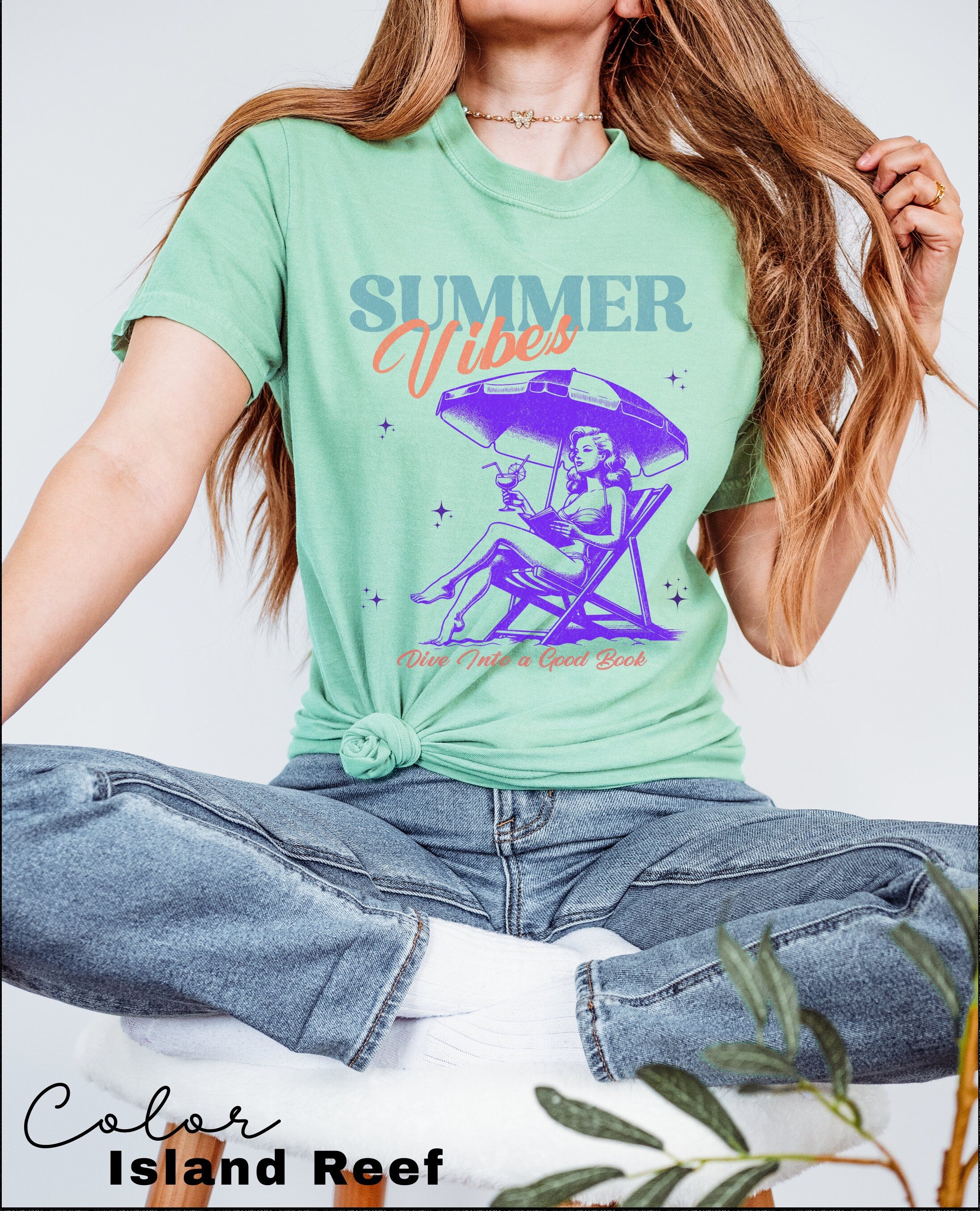 Book Girl Summer Shirt, Beach Book Lover Summer Bookish Funny Reader Oversized Beach Shirt Bookish Vacation Shirt Coconut Girl Romance Book