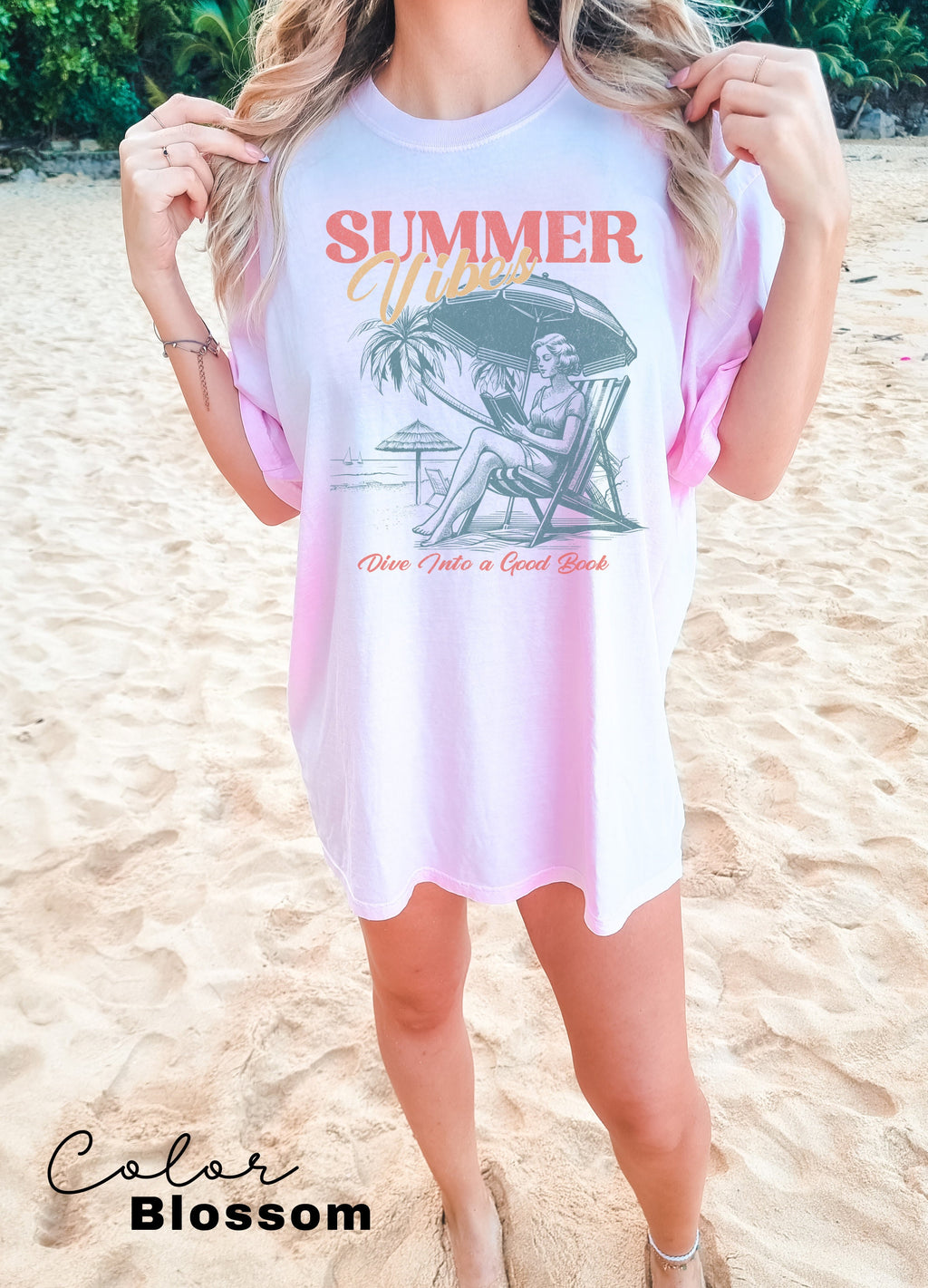 Book Girl Summer Shirt, Beach Book Lover Summer Bookish Funny Reader Oversized Beach Shirt Bookish Vacation Shirt Coconut Girl Romance Book