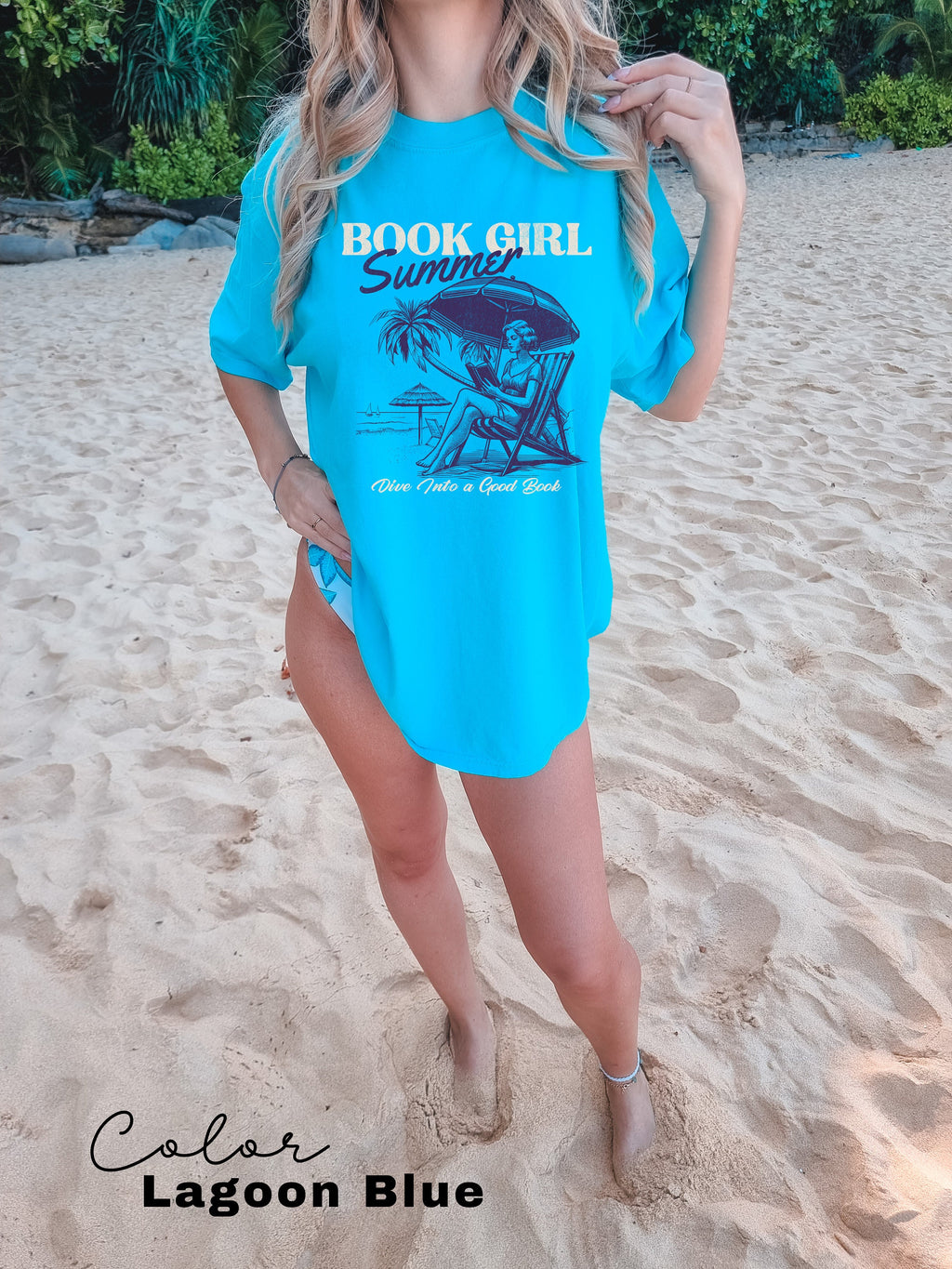 Book Girl Summer Shirt, Beach Book Lover Summer Bookish Funny Reader Oversized Beach Shirt Bookish Vacation Shirt Coconut Girl Romance Book