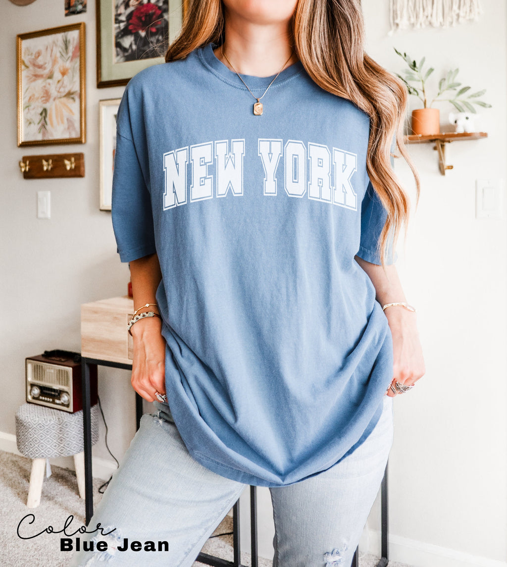 Preppy New York Shirt, New York Shirt, Vintage Varsity Aesthetic, Trendy Travel Destination Gift, New York Tshirt, NYC, Preppy Trendy,
