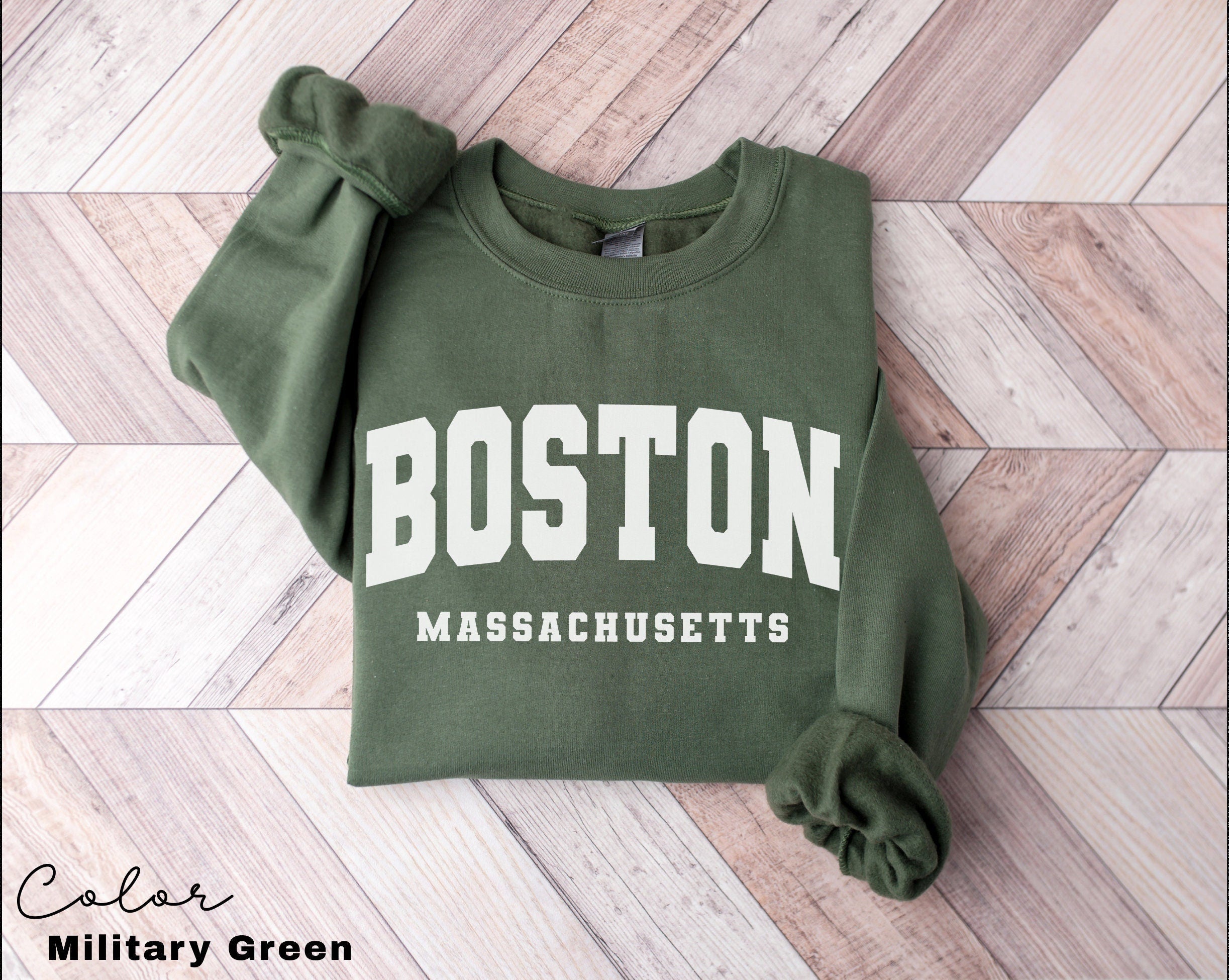 Preppy Boston Sweatshirt, Boston Pullover, Vintage Varsity Aesthetic, Trendy Travel Destination Gift, Boston Massachusetts Sweatshirt,