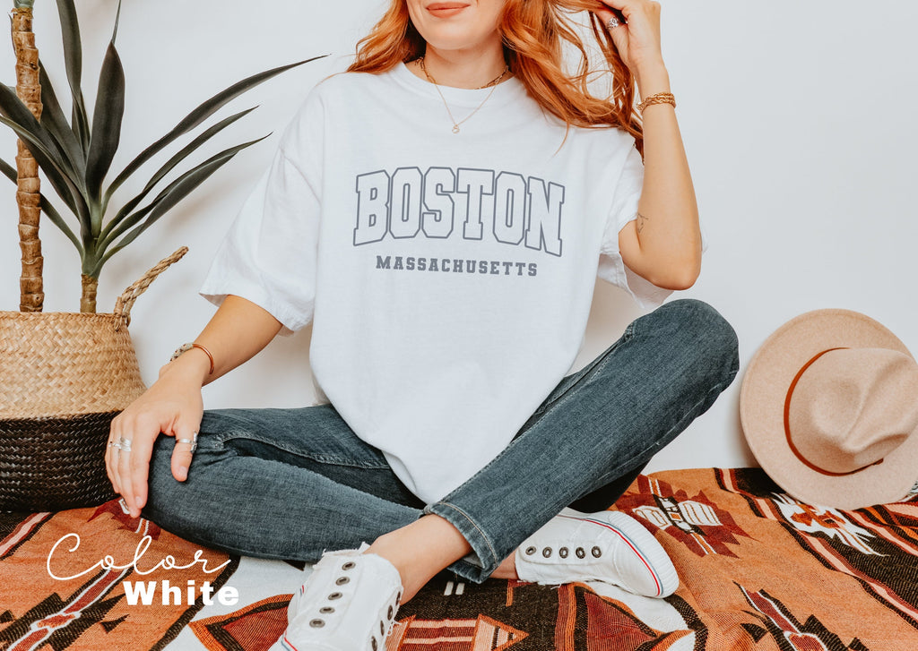 Boston Massachusetts T-Shirt, Boston Comfort Colors, Unisex T-Shirt, Boston Trip Tee, Massachusetts T-Shirt, Travel Shirt, Boston Lover
