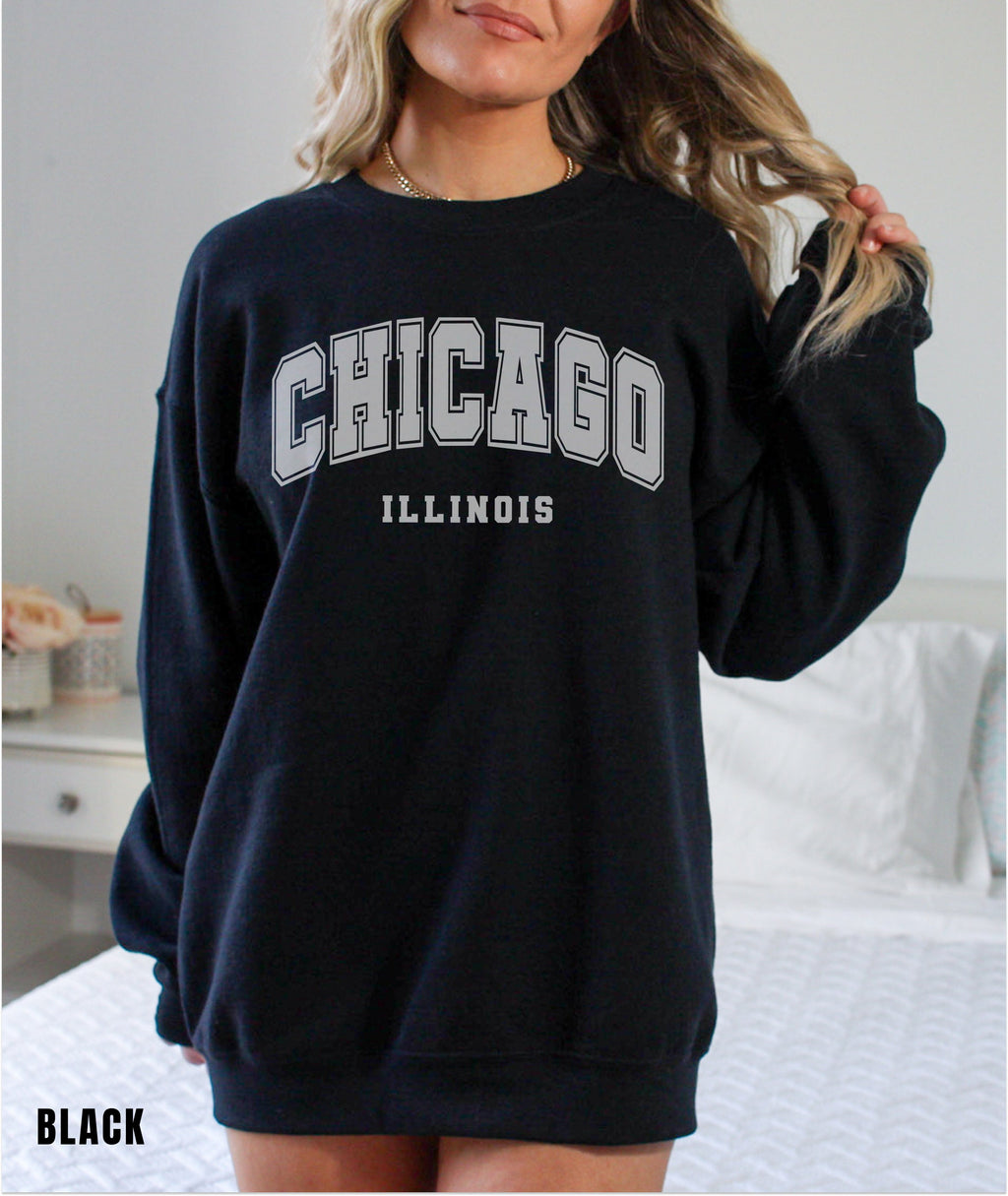 Chicago Sweatshirt, Chicago City Sweatshirt, Home State Outfit, Vacation, Chicago Lover Gift, Chicago, Illinois Sweatshirt