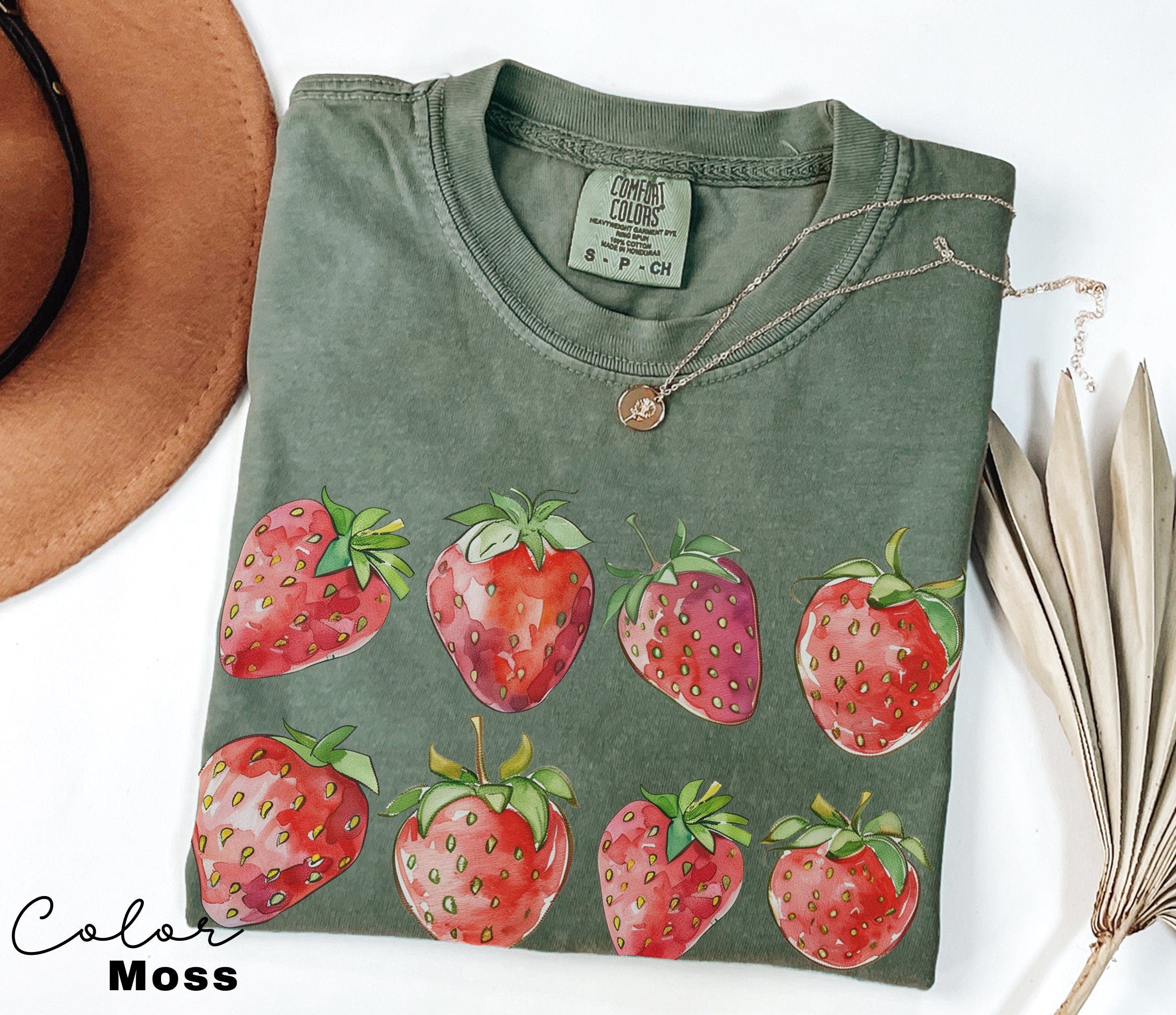 Summer Strawberry Shirt, Fruit Shirt, Cottagecore Berries Tshirt, Strawberry Aesthetic, Botanical Garden, Beach Vacation, Cute Tropical Tee