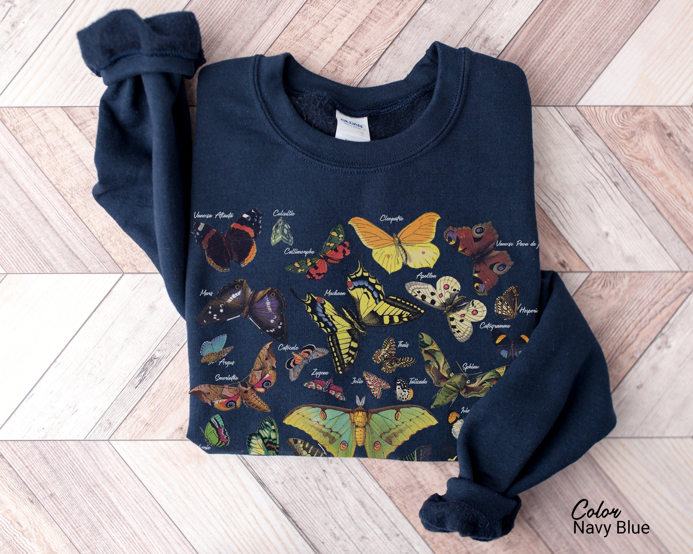 Vintage Butterfly Sweatshirt, Moth Aesthetic Sweatshirt, Nature Lover , Cottagecore, Forestcore, Floral Moth Sweatshirt, Dark Academia