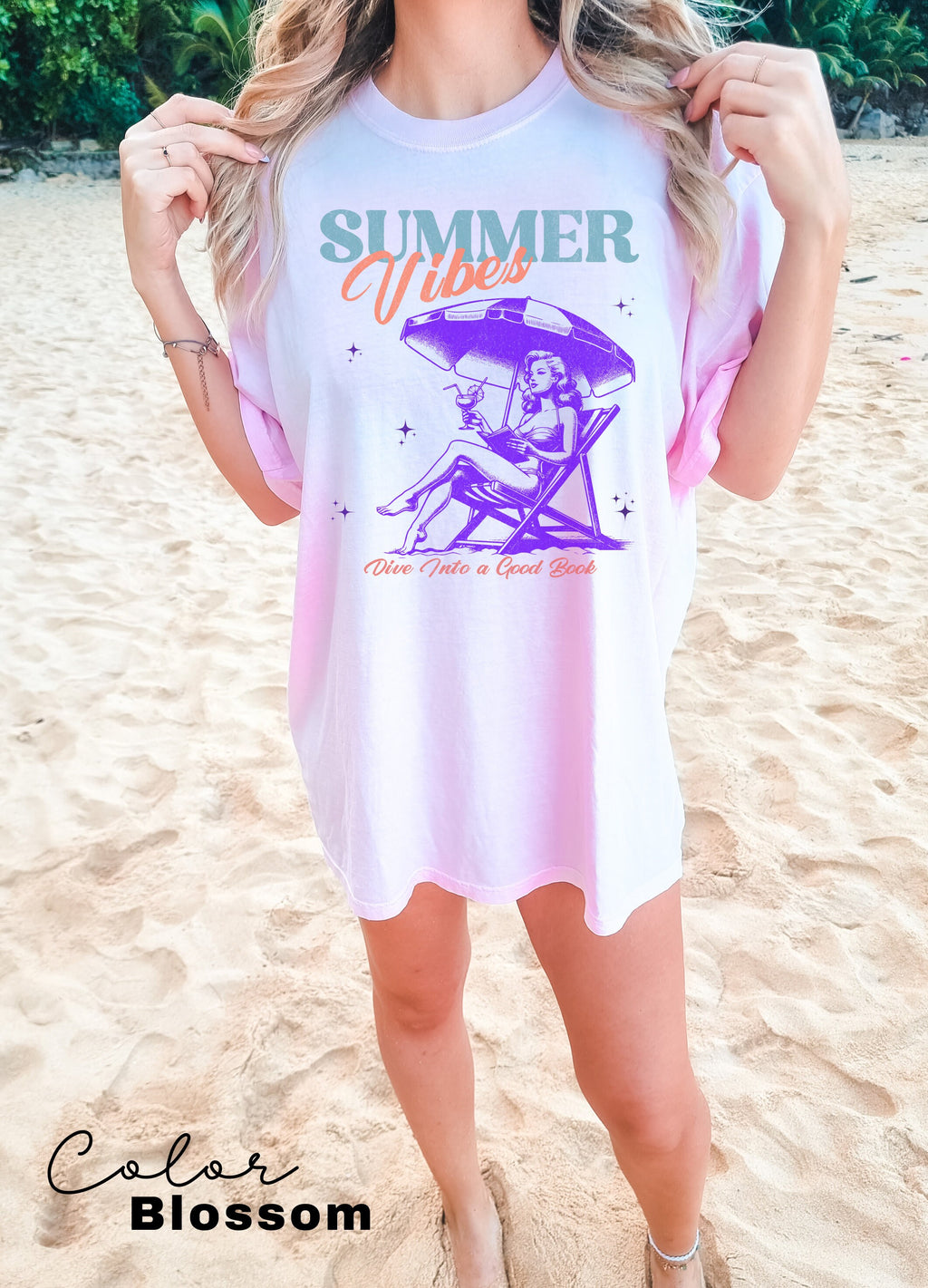 Book Girl Summer Shirt, Beach Book Lover Summer Bookish Funny Reader Oversized Beach Shirt Bookish Vacation Shirt Coconut Girl Romance Book