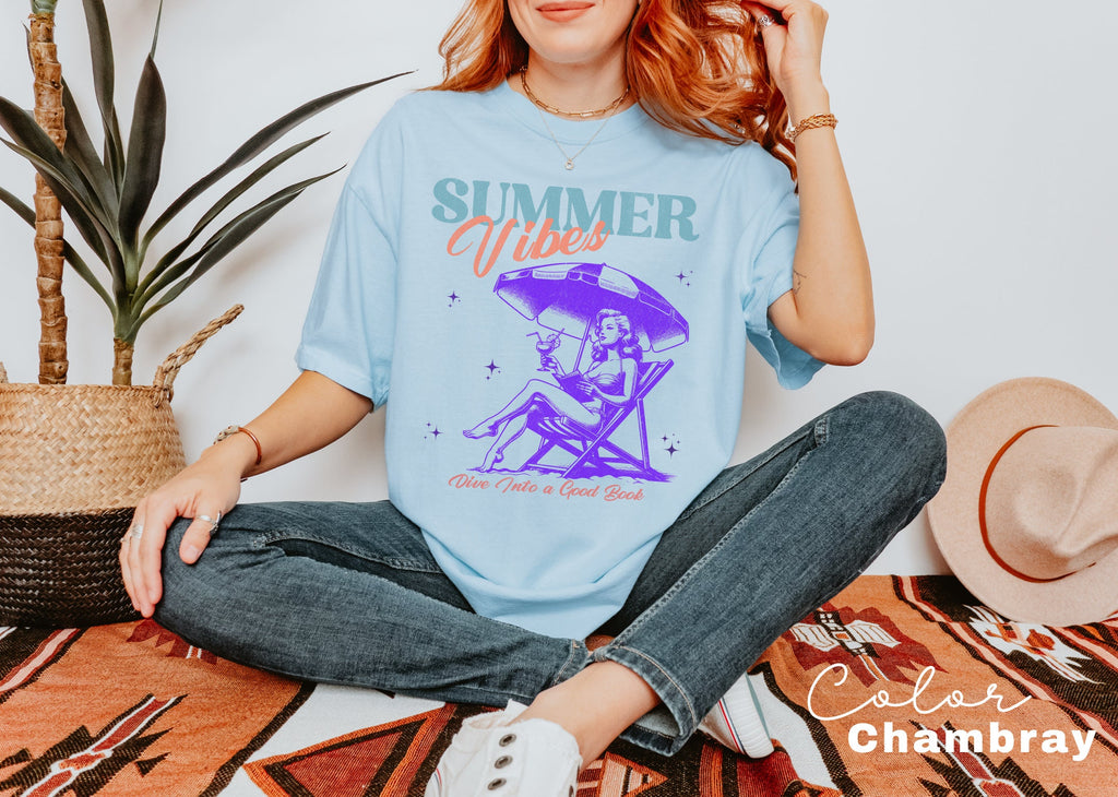 Book Girl Summer Shirt, Beach Book Lover Summer Bookish Funny Reader Oversized Beach Shirt Bookish Vacation Shirt Coconut Girl Romance Book