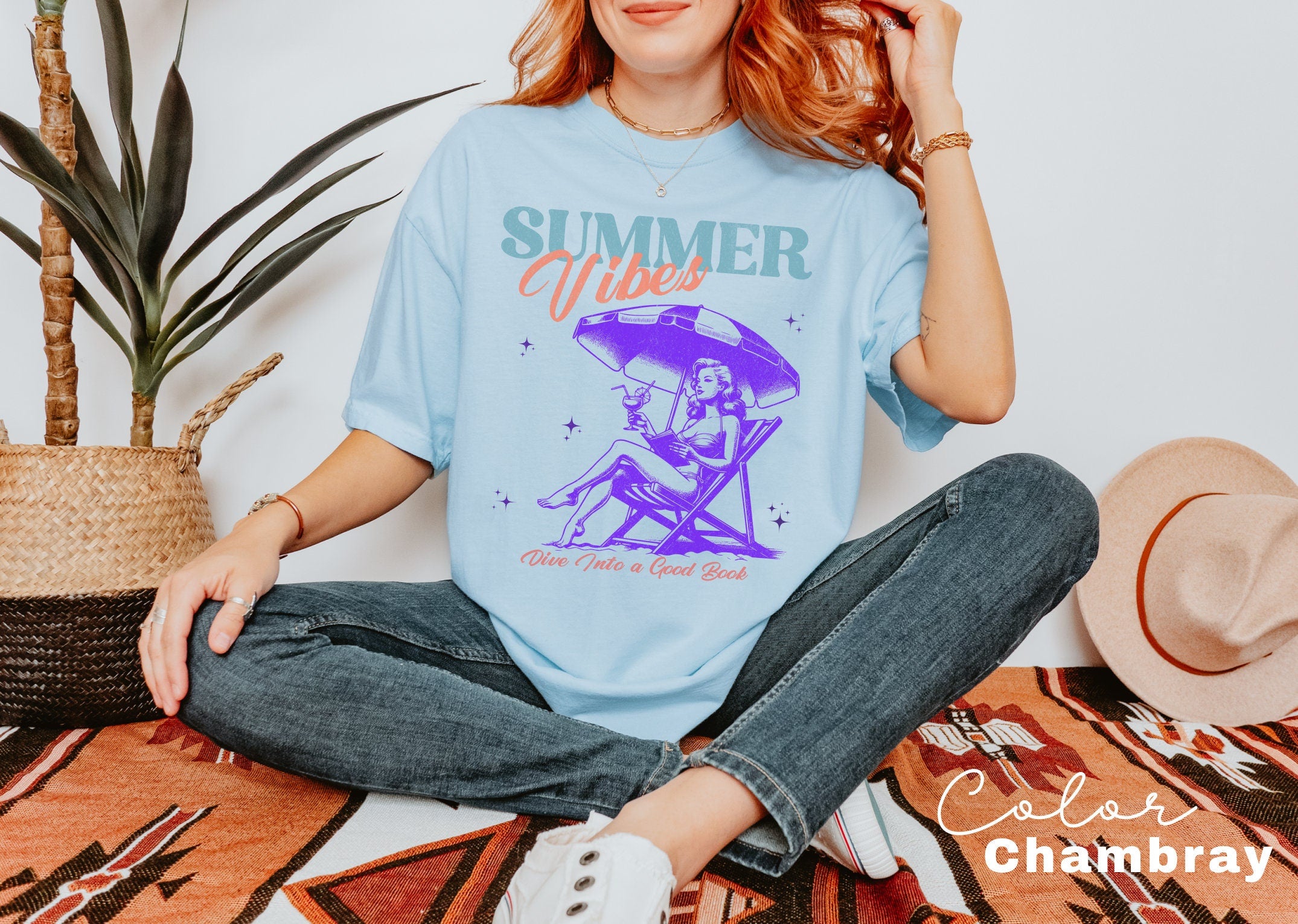 Book Girl Summer Shirt, Beach Book Lover Summer Bookish Funny Reader Oversized Beach Shirt Bookish Vacation Shirt Coconut Girl Romance Book