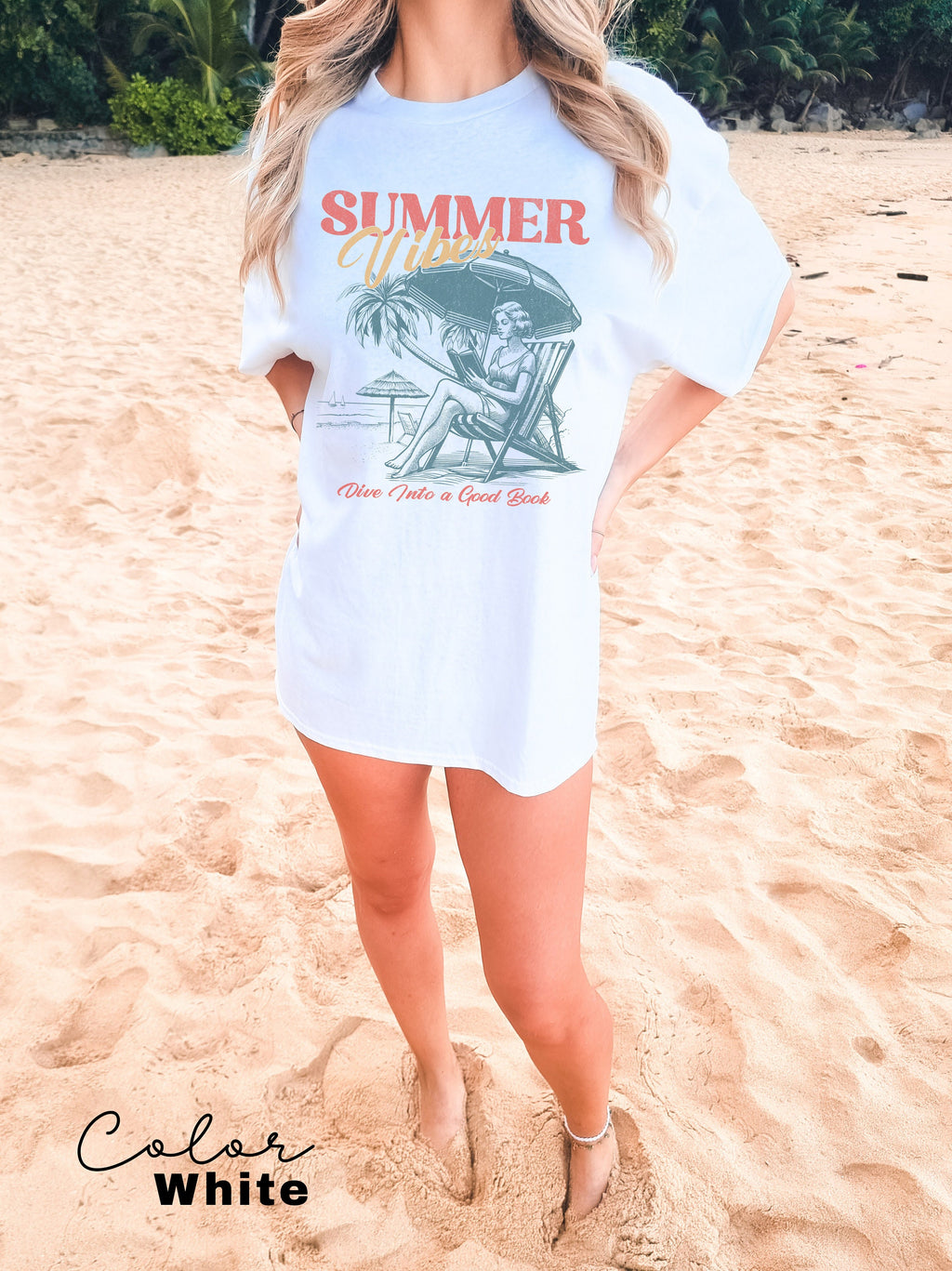 Book Girl Summer Shirt, Beach Book Lover Summer Bookish Funny Reader Oversized Beach Shirt Bookish Vacation Shirt Coconut Girl Romance Book