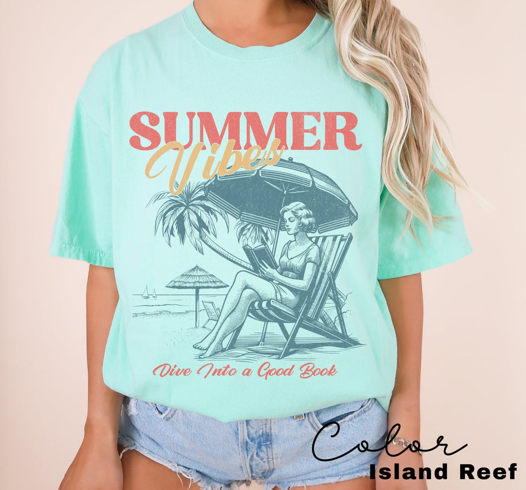 Book Girl Summer Shirt, Beach Book Lover Summer Bookish Funny Reader Oversized Beach Shirt Bookish Vacation Shirt Coconut Girl Romance Book