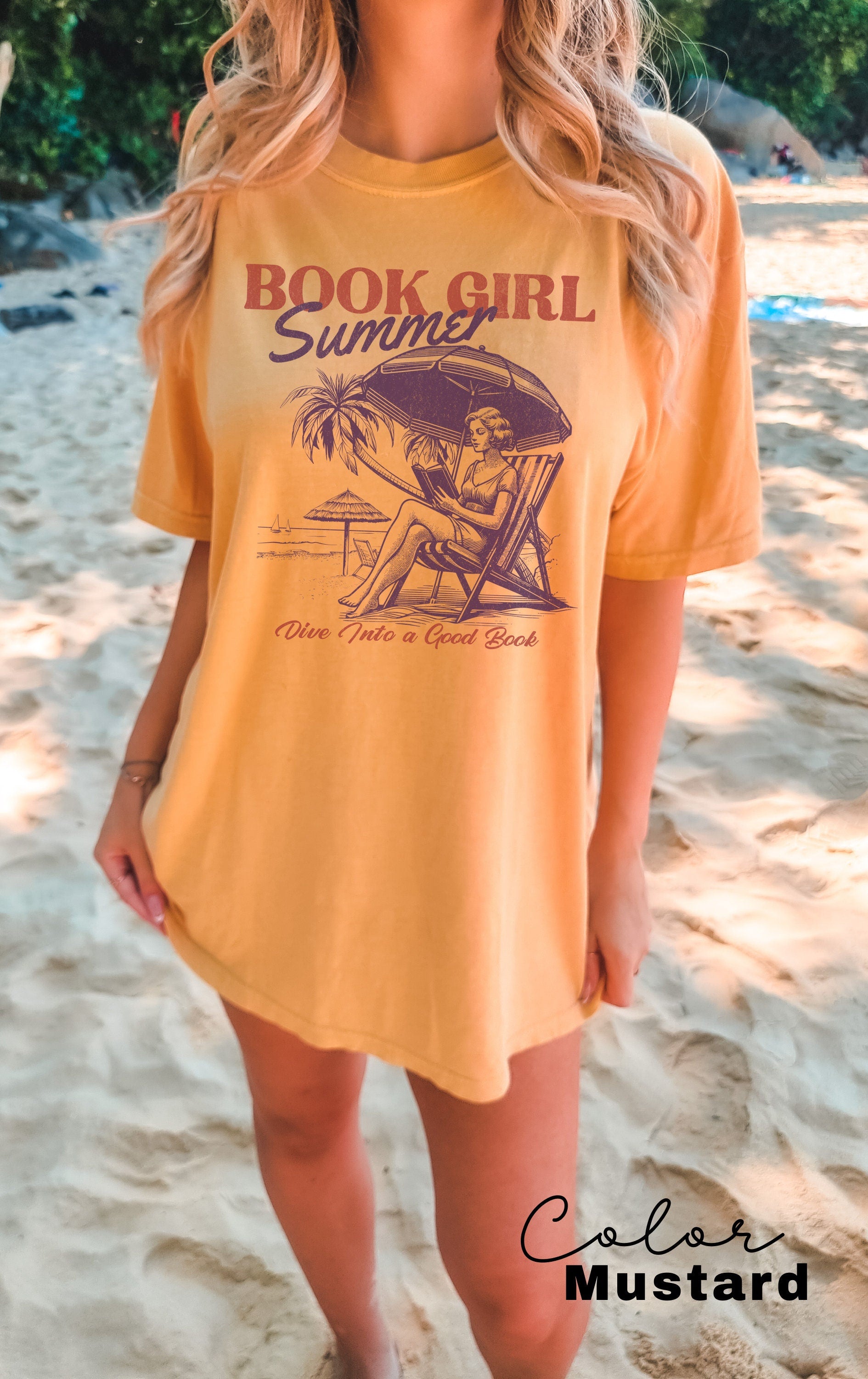 Book Girl Summer Shirt, Beach Book Lover Summer Bookish Funny Reader Oversized Beach Shirt Bookish Vacation Shirt Coconut Girl Romance Book