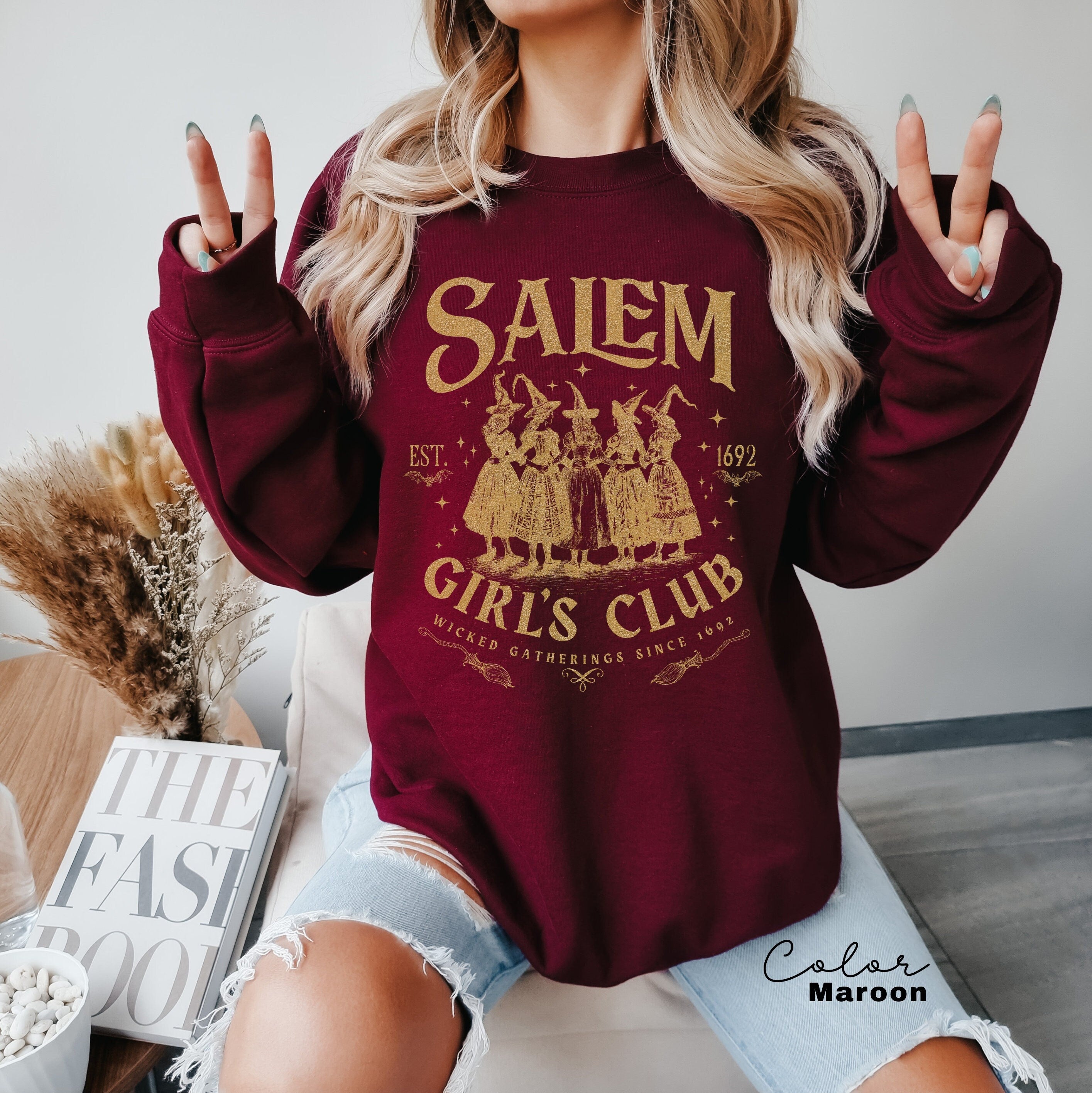 Salem Witch Sweatshirt, Salem Girls Club, Social Club, Funny Witch Shirt, Halloween Womens Sweatshirt, Witchy Vibes Shirt, 1692 Sweatshirt