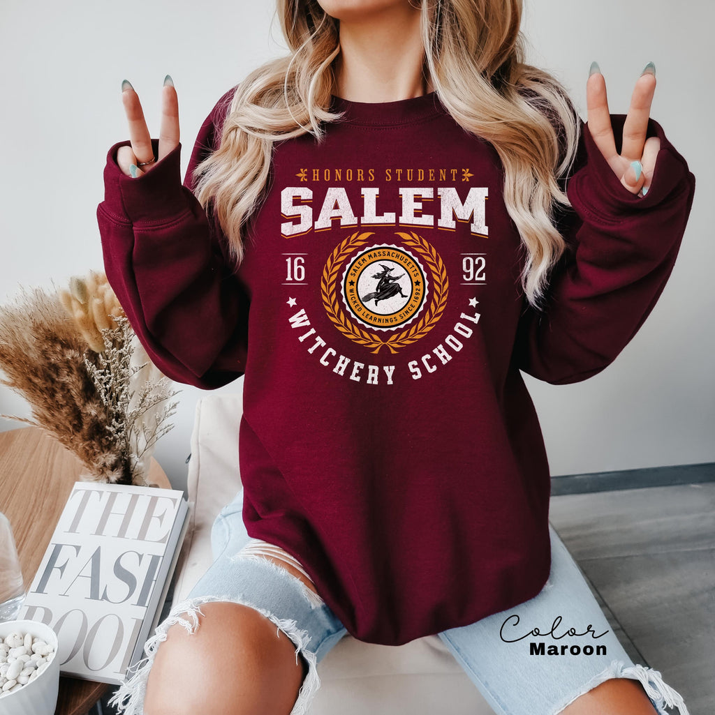 Salem University Est 1836 Sweatshirt, Salem Witch Sweatshirt, Halloween Shirt, Halloween Gift, Halloween Costume, Spooky Season Sweater