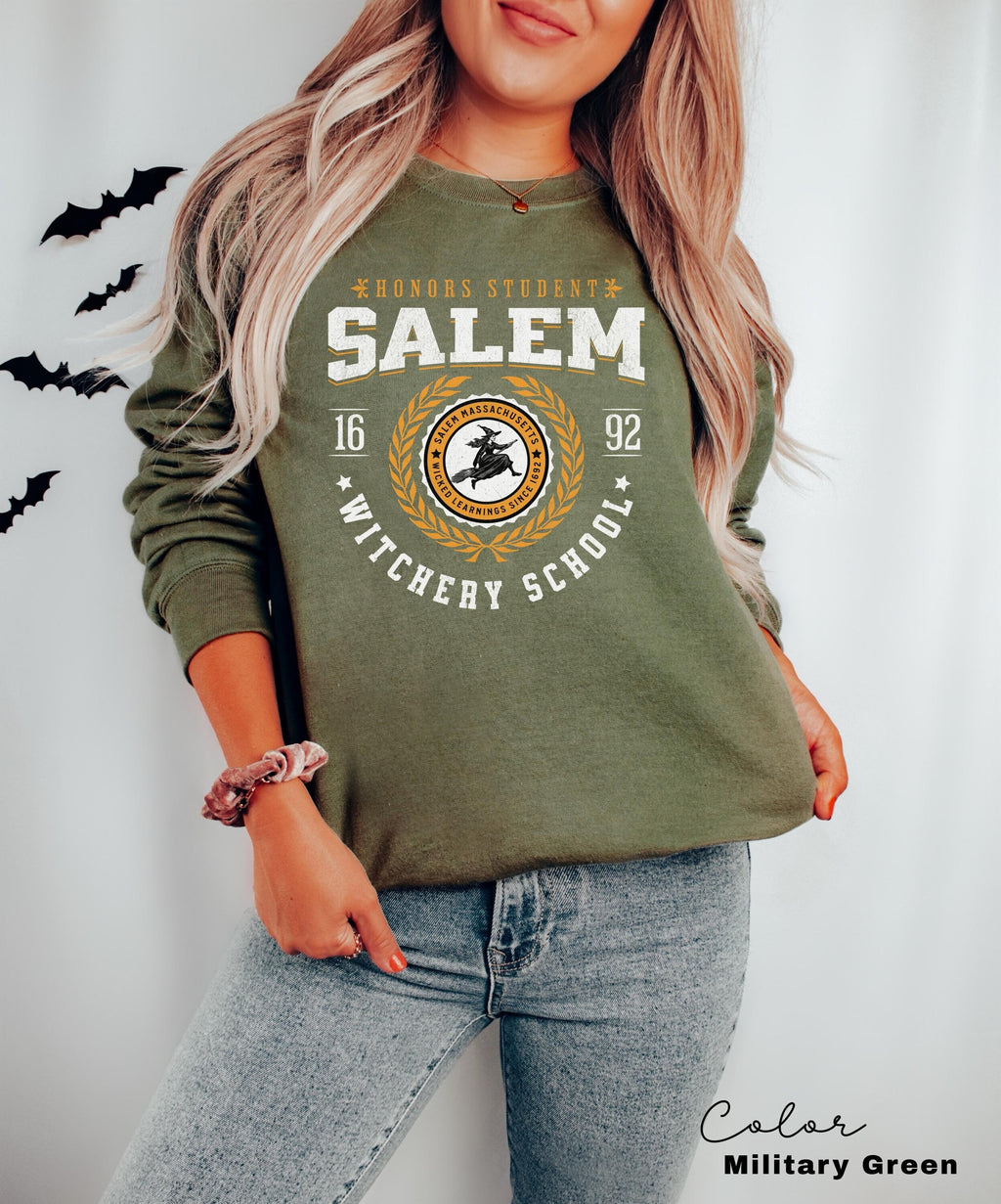 Salem University Est 1836 Sweatshirt, Salem Witch Sweatshirt, Halloween Shirt, Halloween Gift, Halloween Costume, Spooky Season Sweater