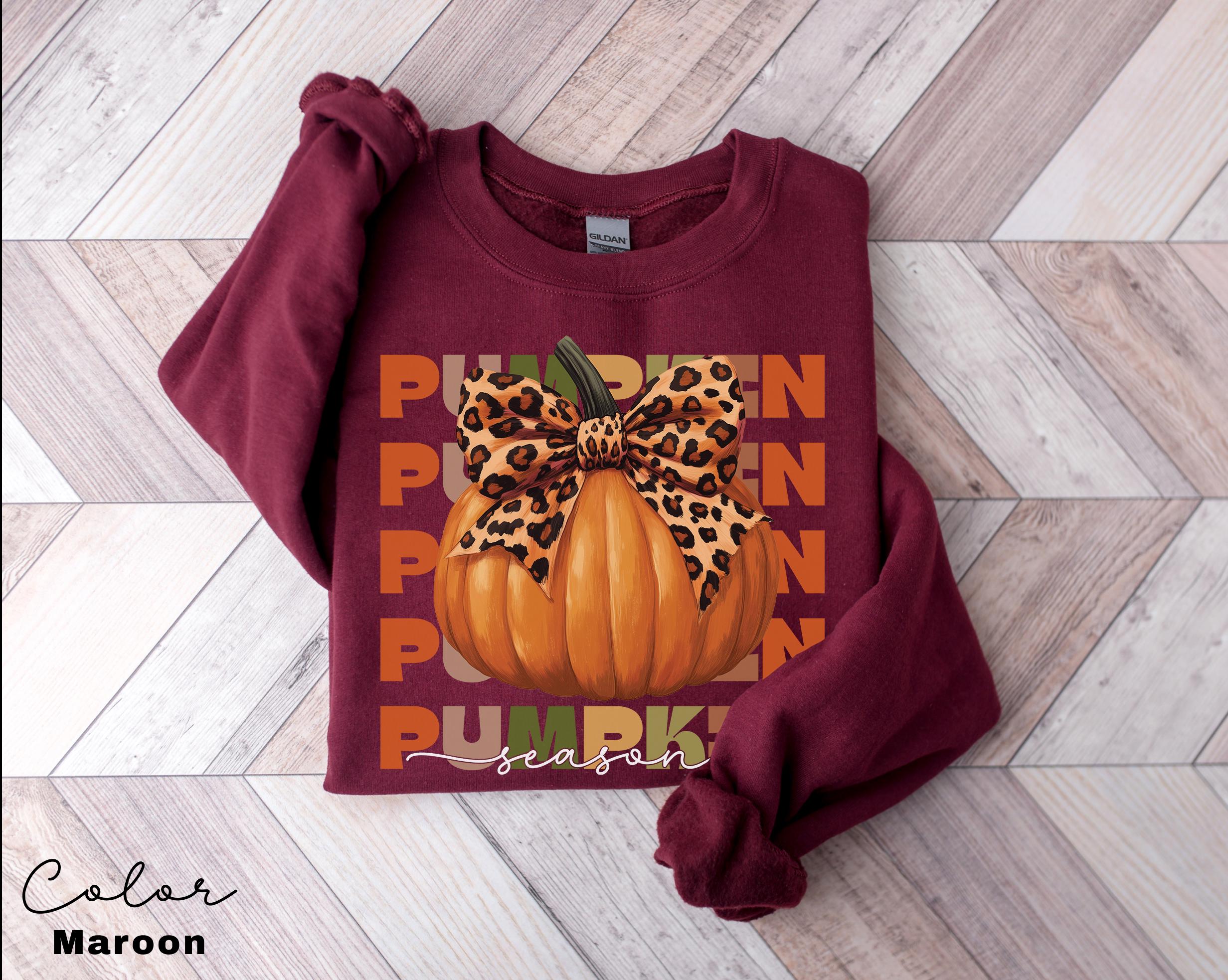 Retro Halloween Coquette Pumpkin Season Sweatshirt, Fall Pumpkin Coquette Bow Sweater, Fall Vibes Shirt, Fall Season Shirt, Halloween Tees