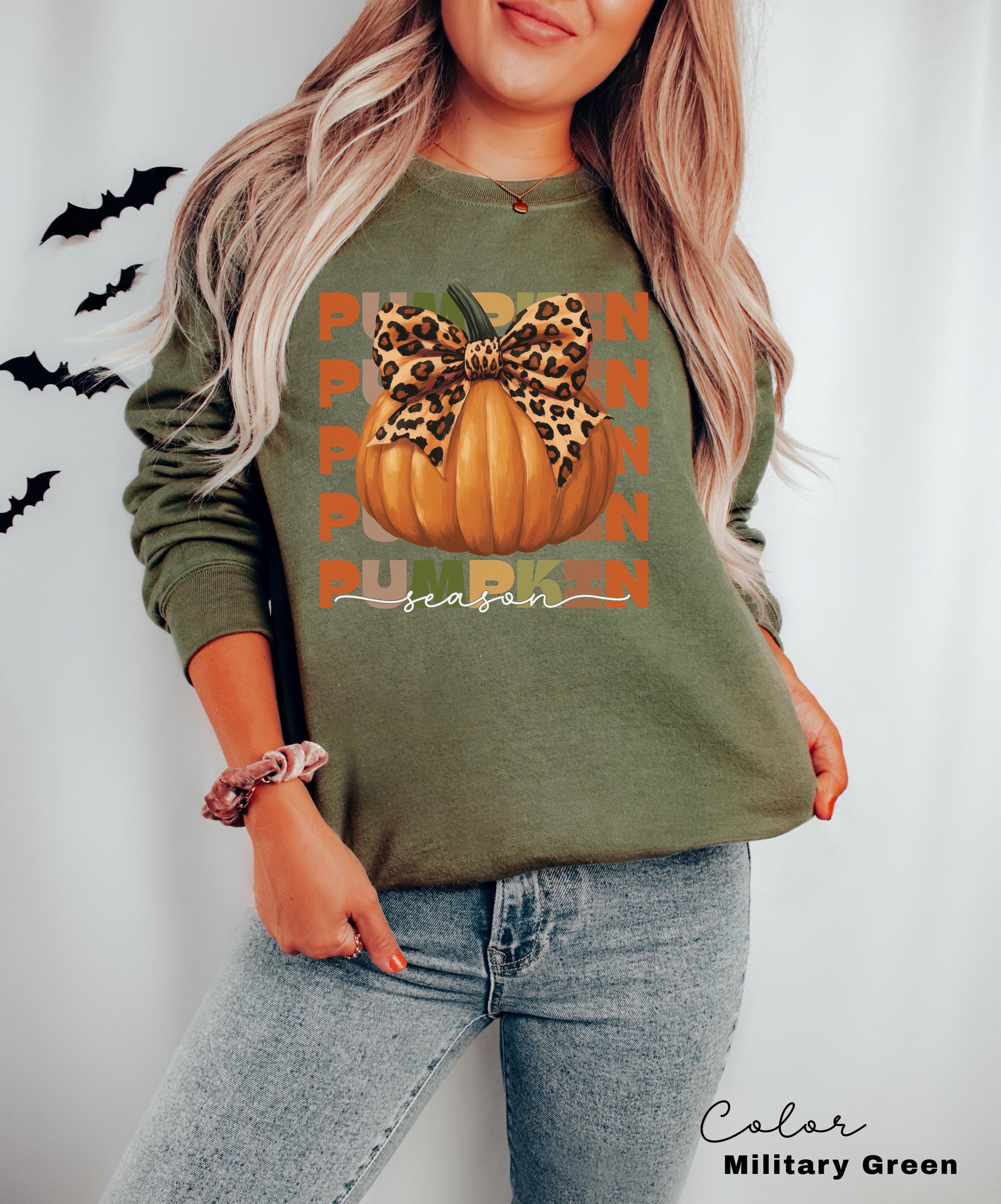 Retro Halloween Coquette Pumpkin Season Sweatshirt, Fall Pumpkin Coquette Bow Sweater, Fall Vibes Shirt, Fall Season Shirt, Halloween Tees