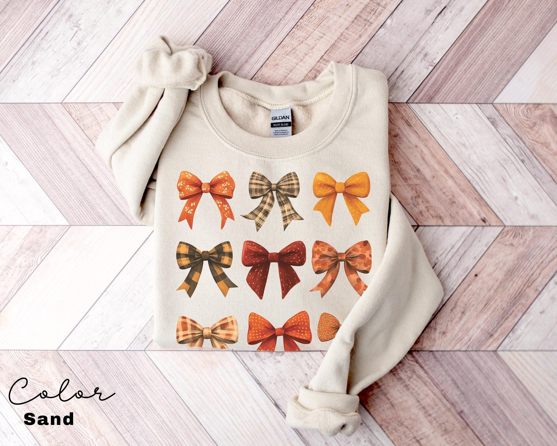 Coquette Bow Sweatshirt Fall, Vintage Fall Sweatshirt, Autumn Pumpkin Tee, Fall T-Shirt , Comfort Colors® Shirt, Thanksgiving Shirt,