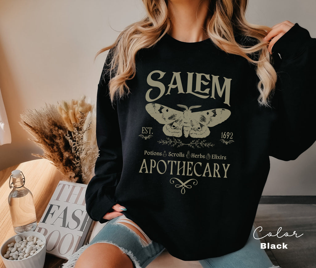 Salem Apothecary Sweatshirt, Halloween Sweatshirt, Salem Witches Shirt, 1692 Shirt, Spooky Season, Fall Sweatshirt, Salem Witch Sweatshirt
