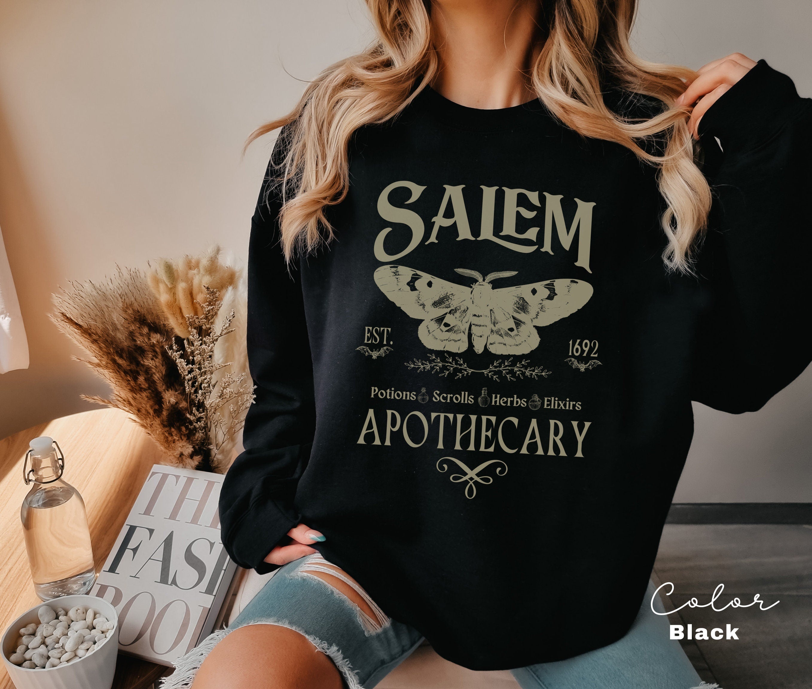 Salem Apothecary Sweatshirt, Halloween Sweatshirt, Salem Witches Shirt, 1692 Shirt, Spooky Season, Fall Sweatshirt, Salem Witch Sweatshirt