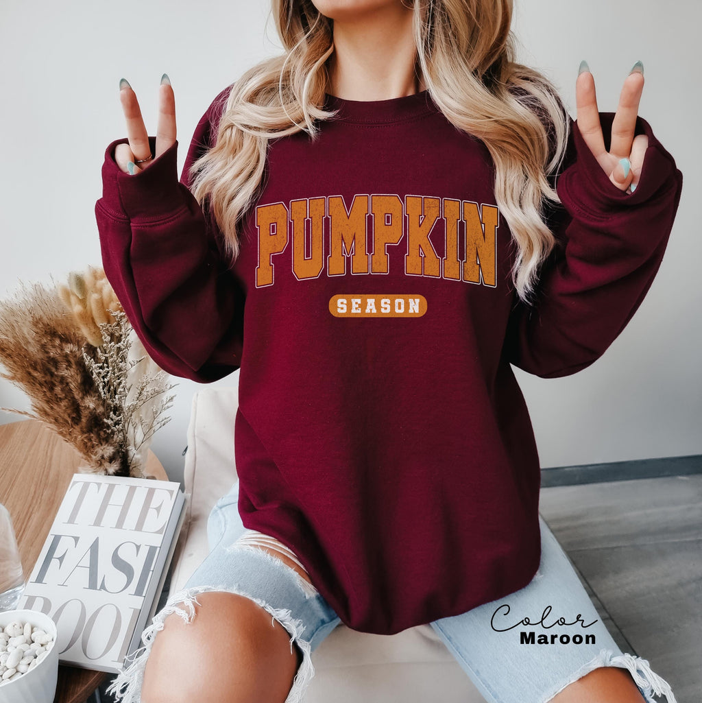 Retro Pumpkin Season Sweatshirt, Cute Fall Sweatshirt, Thanksgiving Gift, Halloween Sweatshirts For Women, Preppy Style, Gift, Pumpkin Patch