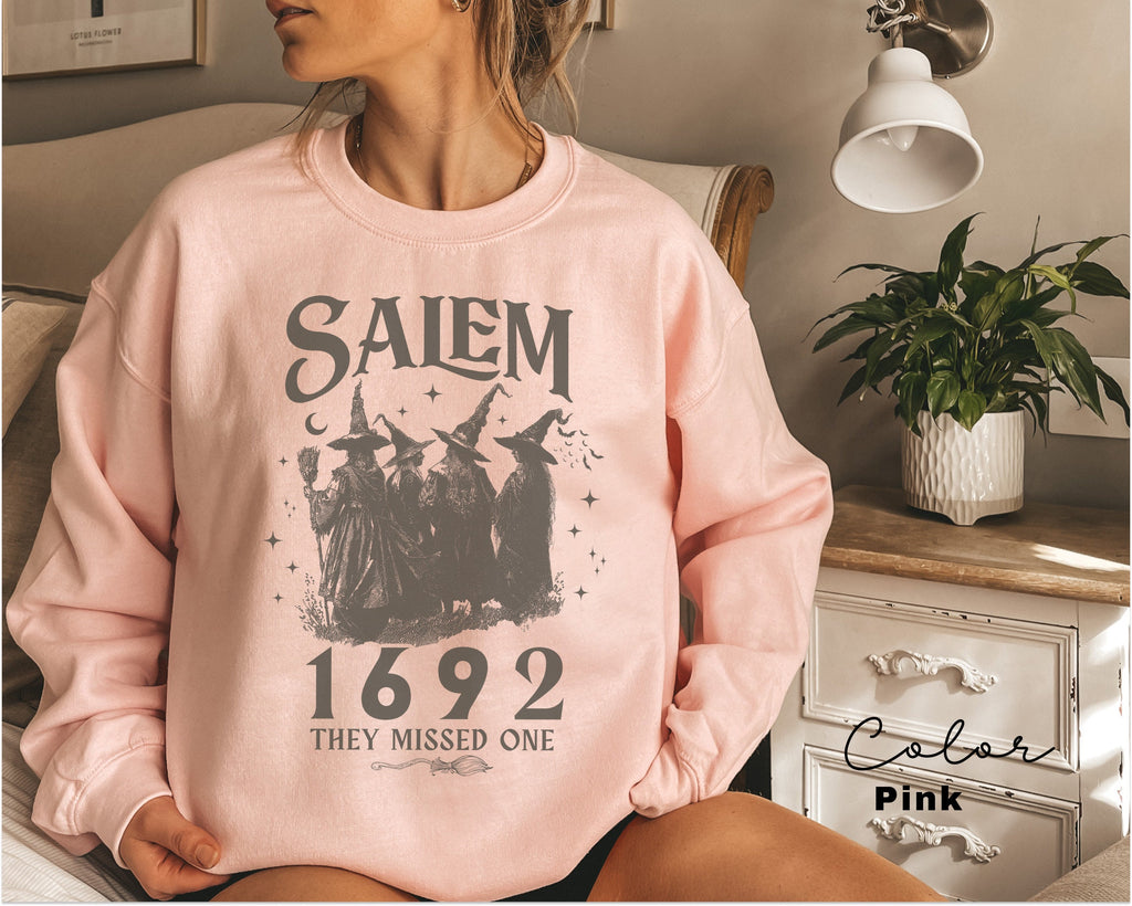 Salem 1692 They Missed One Sweatshirt, Salem Witch Sweatshirt, Halloween Witch Sweatshirt, Vintage Witches Sweatshirt